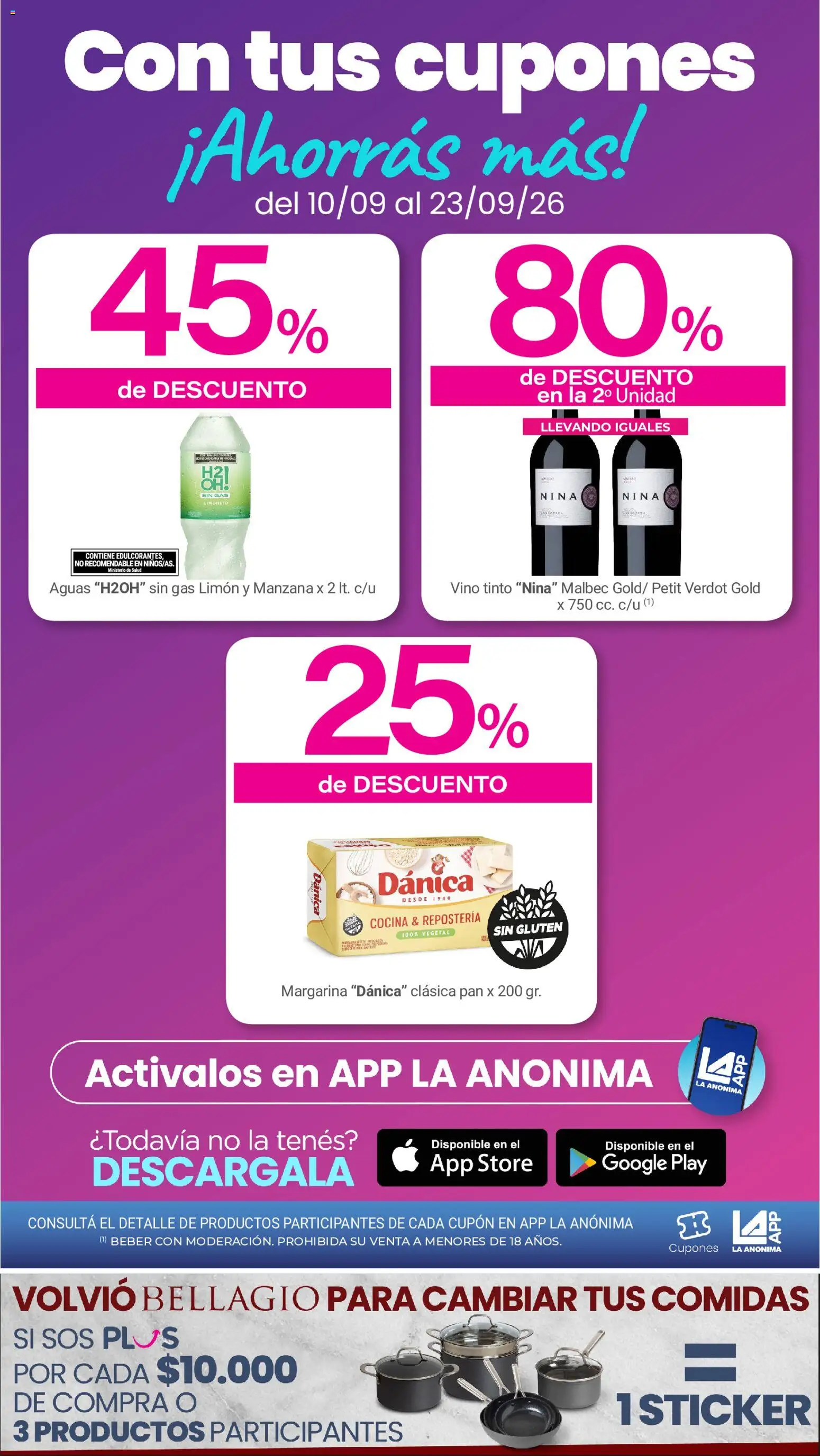 La Anonima catálogo │ válido desde el 10/09/2026 | Página: 4 | Productos: Cocina, Pan, Vino, Margarina