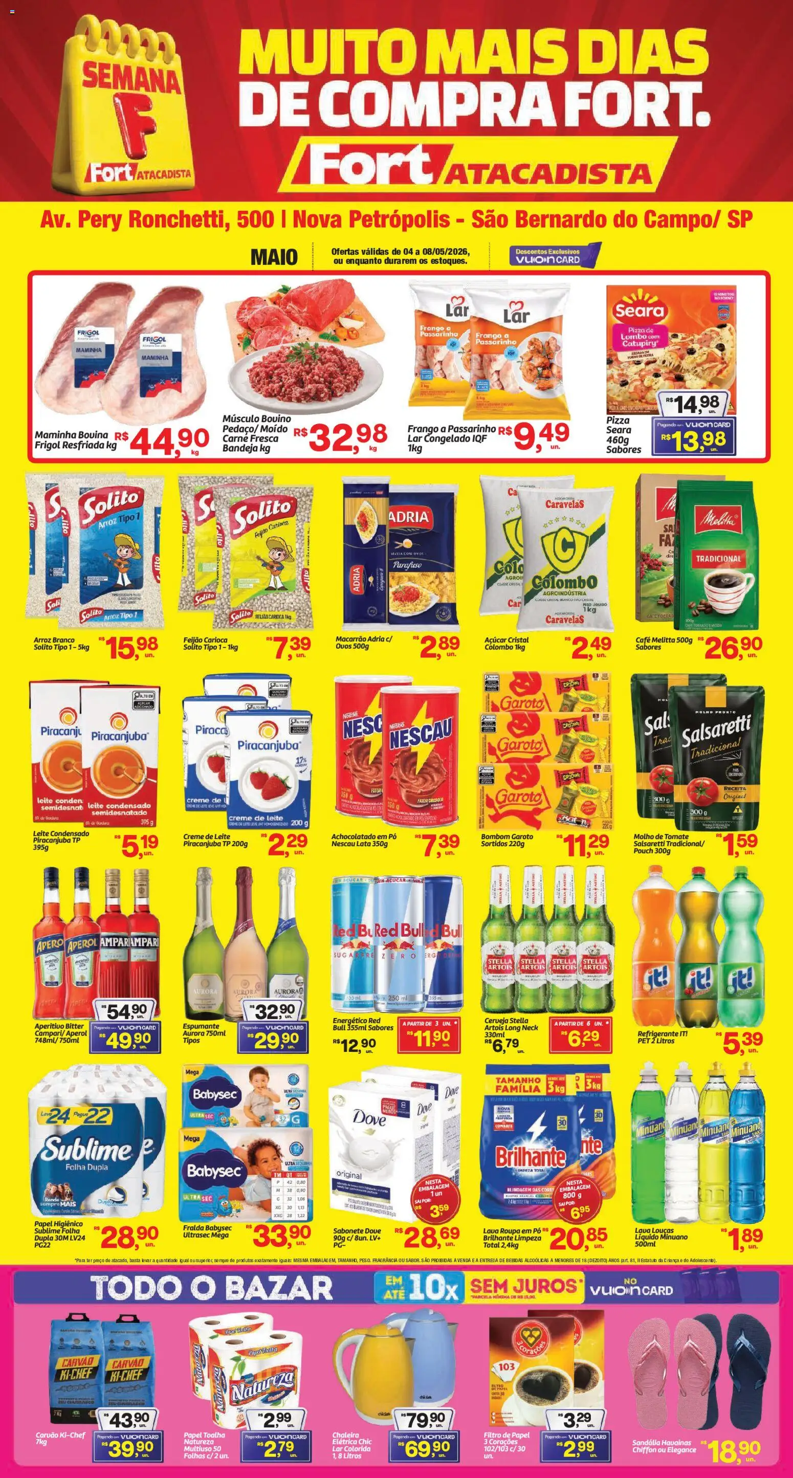 Fort Atacadista Folheto - válido de 04.05.2026 | Página: 1 | Produtos: Lombo, Café, Refrigerante, Frango