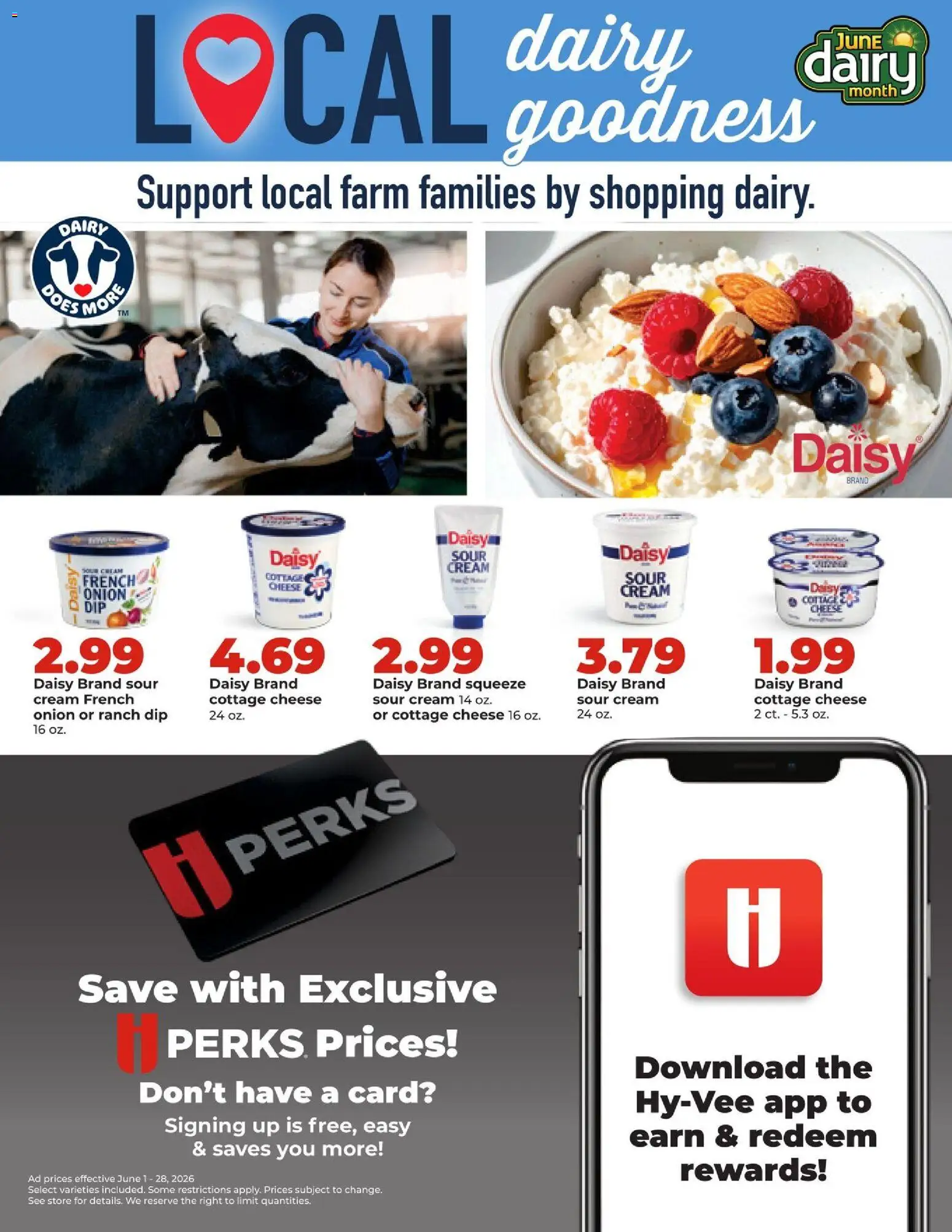 HyVee Monthly Ad - valid from 01.06.2026 | Page: 7 | Products: Cheese, Sour cream, Cream, Cottage cheese