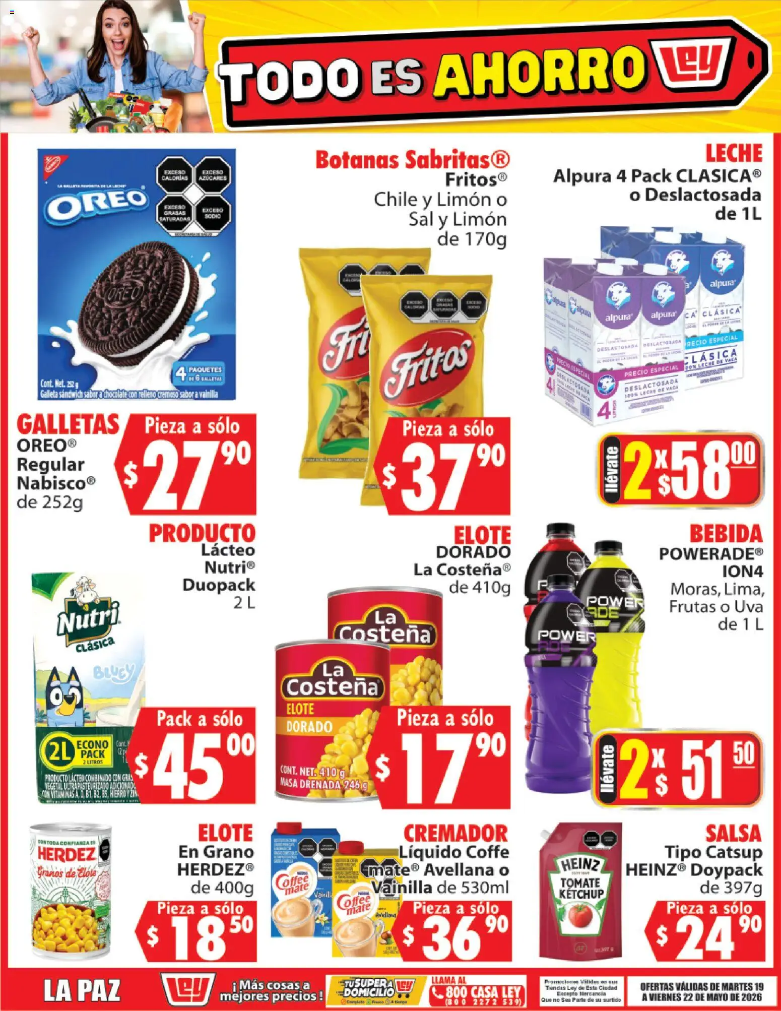 Nuevas ofertas de Casa Ley válidas en toda la República Mexicana desde el 19.05.2026. ¡Encuentra las mejores ofertas en Casa Ley folleto Todo es ahorro! | Página: 3 | Productos: Tomate, Uva, Catsup, Vitaminas