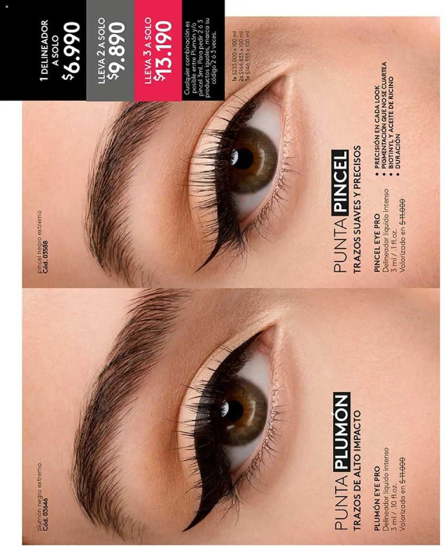 Catálogo Ésika Campaña 13 │ válido desde el 25.07.2026 | Página: 68 | Productos: Delineador, Plumón, Aceite, Pincel