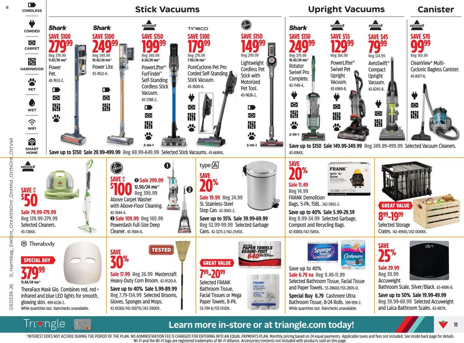 Canadian Tire flyer valid from Sep 17, 2026 | Page: 11 | Products: Paper towels, Sponge, Towels, Tissues