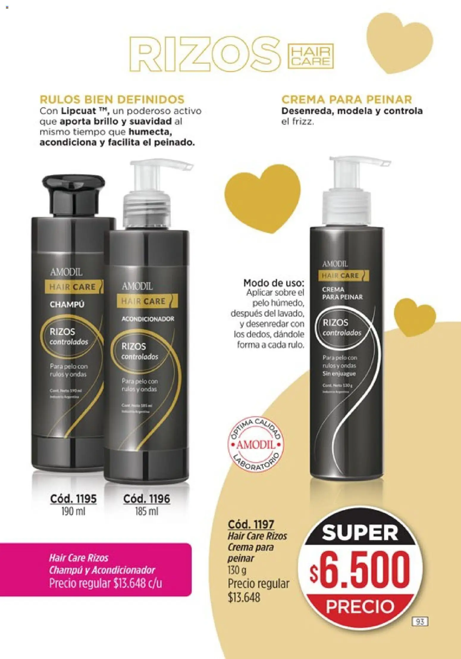 Catálogo Amodil Campaña 2 │ válido desde el 01.02.2026 | Página: 93 | Productos: Champú, Acondicionador, Brillo, Crema