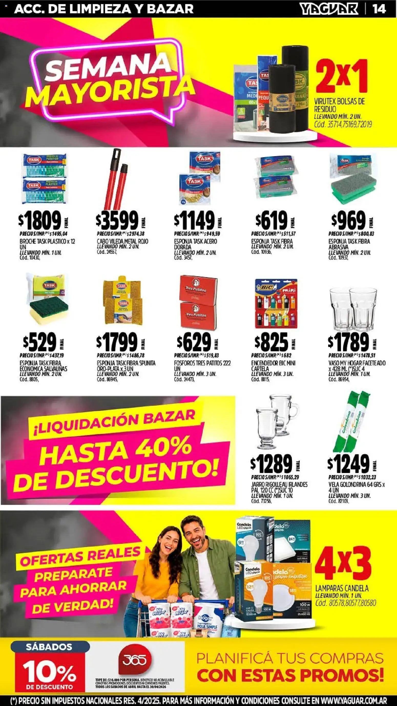 Yaguar - Oferta Semanal General Roca │ válido desde el 18.05.2026 | Página: 14 | Productos: Fósforos, Vela, Encendedor, Esponja