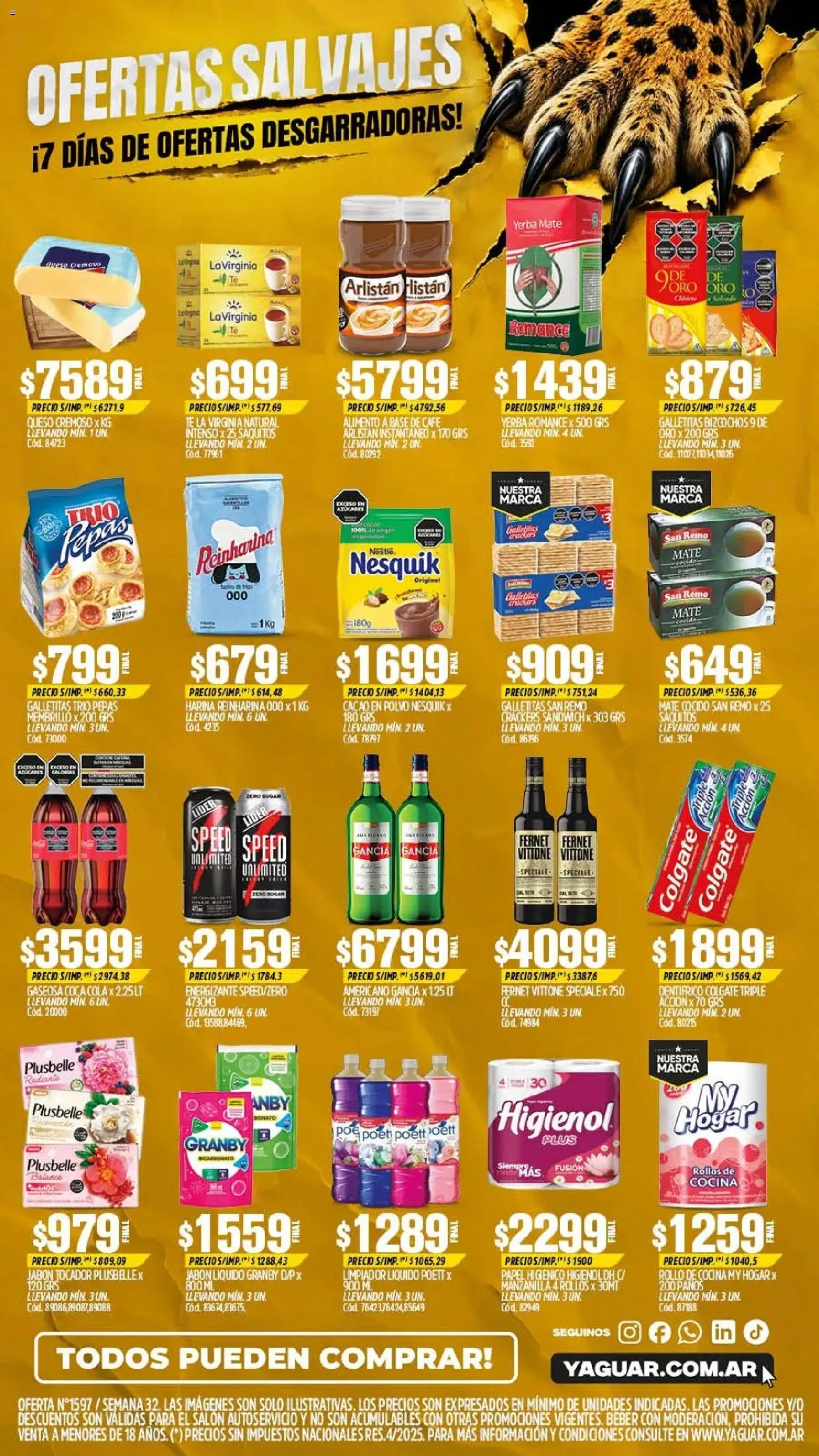 Yaguar - Oferta Semanal Chaco │ válido desde el 03/08/2026 | Página: 2 | Productos: Polvo, Jabón, Mate cocido, Cacao