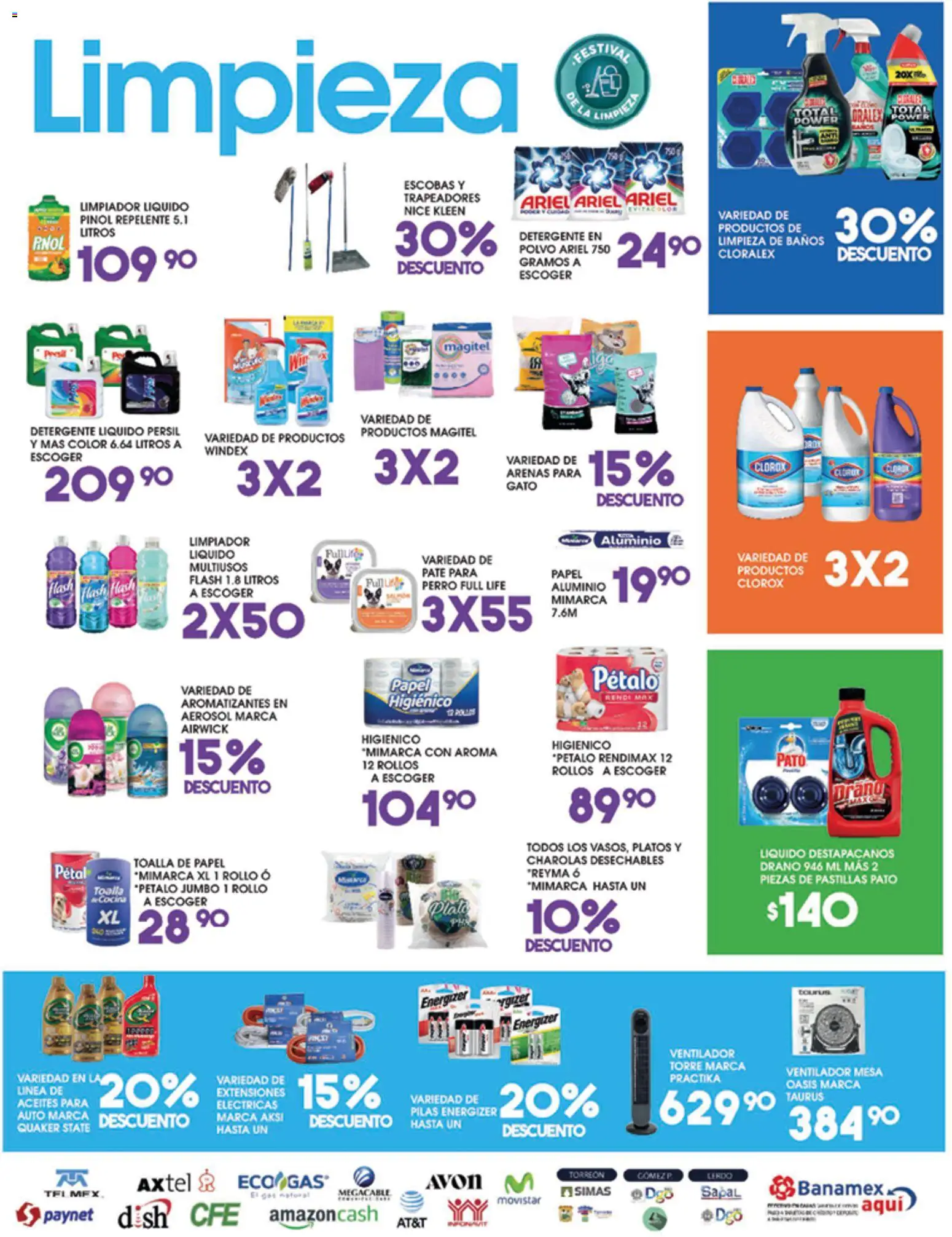 Nuevas ofertas de Alsuper válidas en toda la República Mexicana desde el 26.05.2026. ¡Encuentra las mejores ofertas en Alsuper folleto Laguna! | Página: 5 | Productos: Detergente, Destapacaños, Limpiador, Toalla