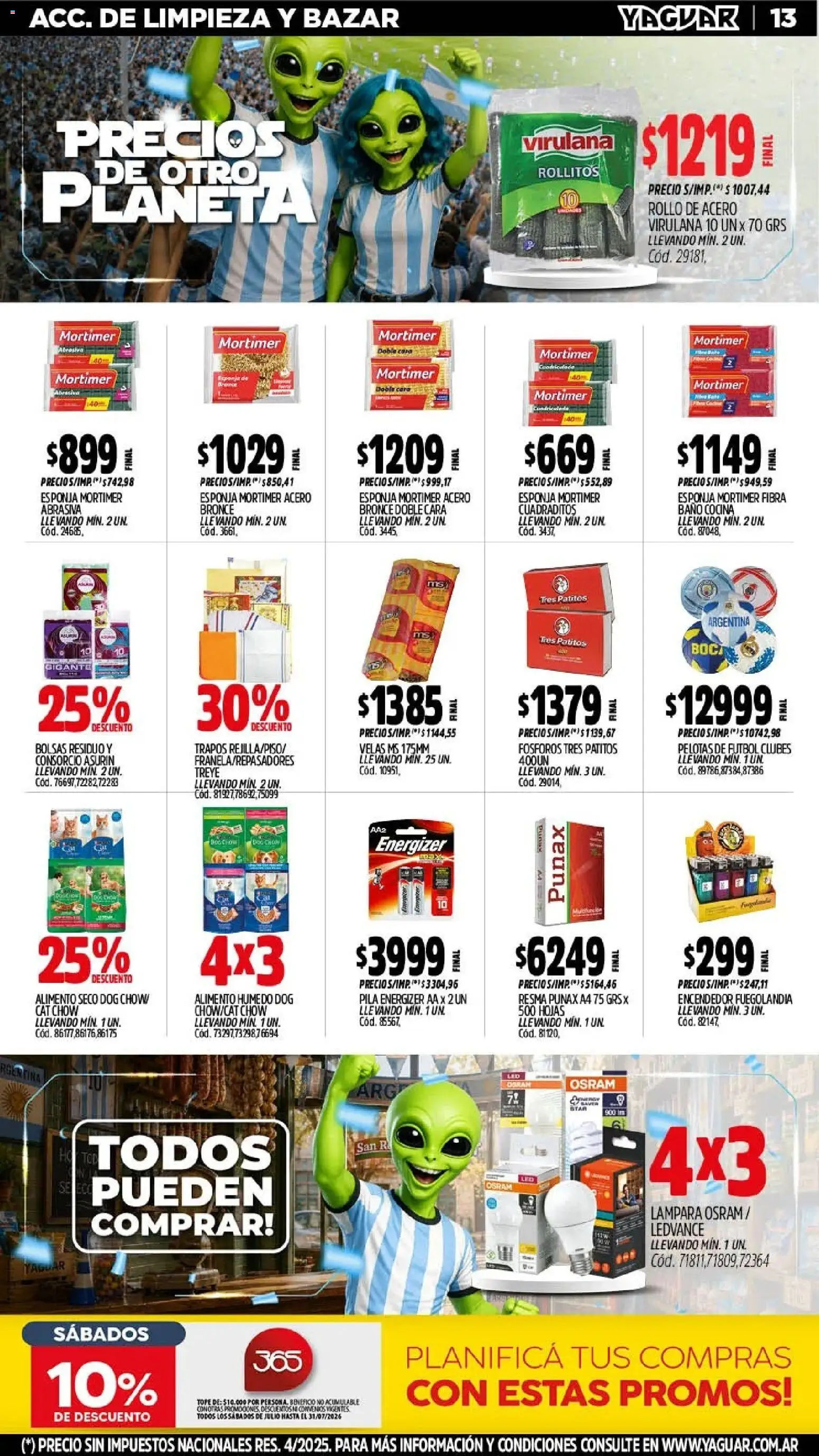 Yaguar - Oferta Semanal Neuquen │ válido desde el 06/07/2026 | Página: 15 | Productos: Pila, Encendedor, Cocina, Lámpara