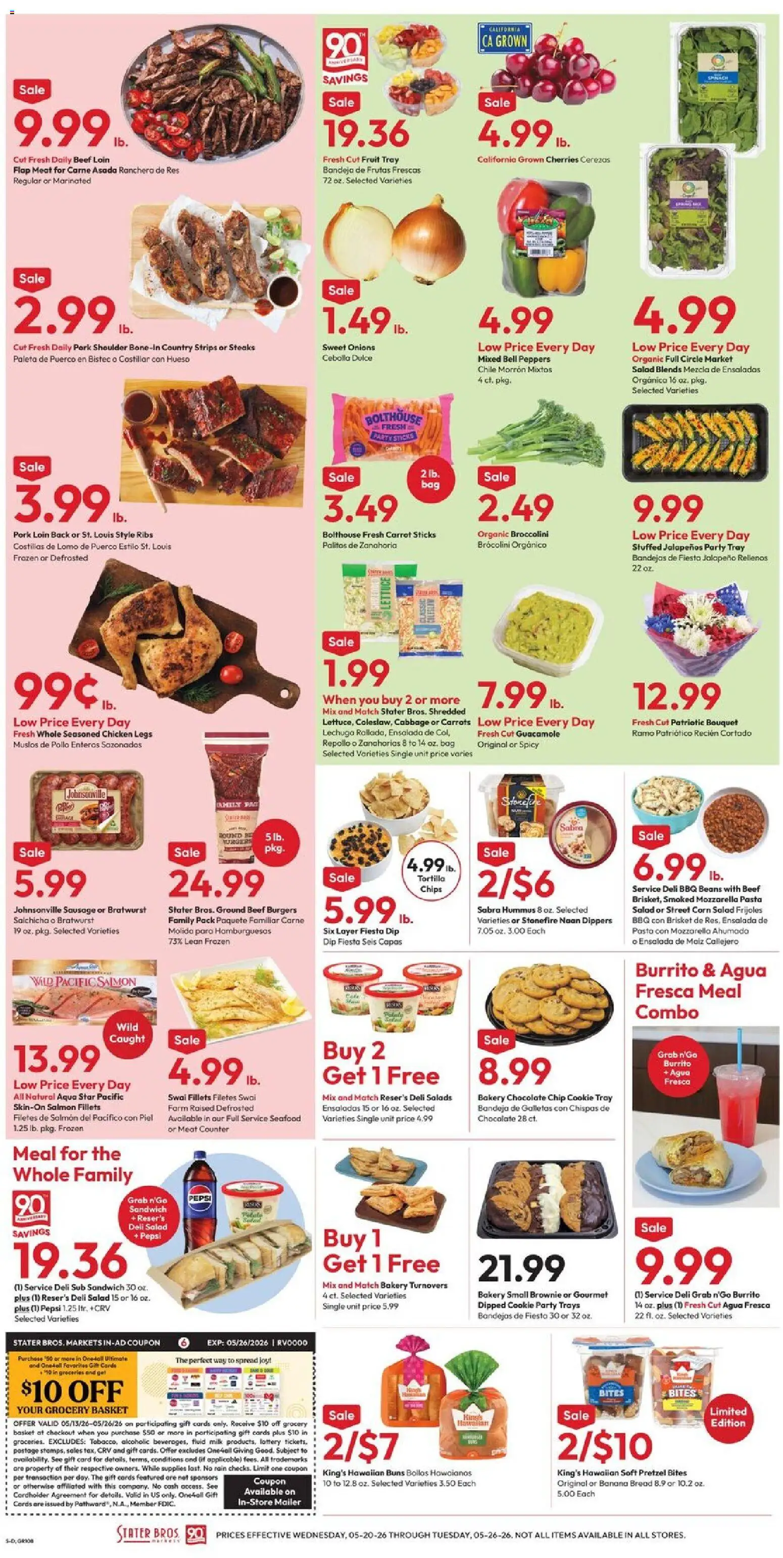 Stater Bros Weekly Ad - valid from 20.05.2026 | Page: 5 | Products: Lettuce, Chocolate, Beef, Seafood