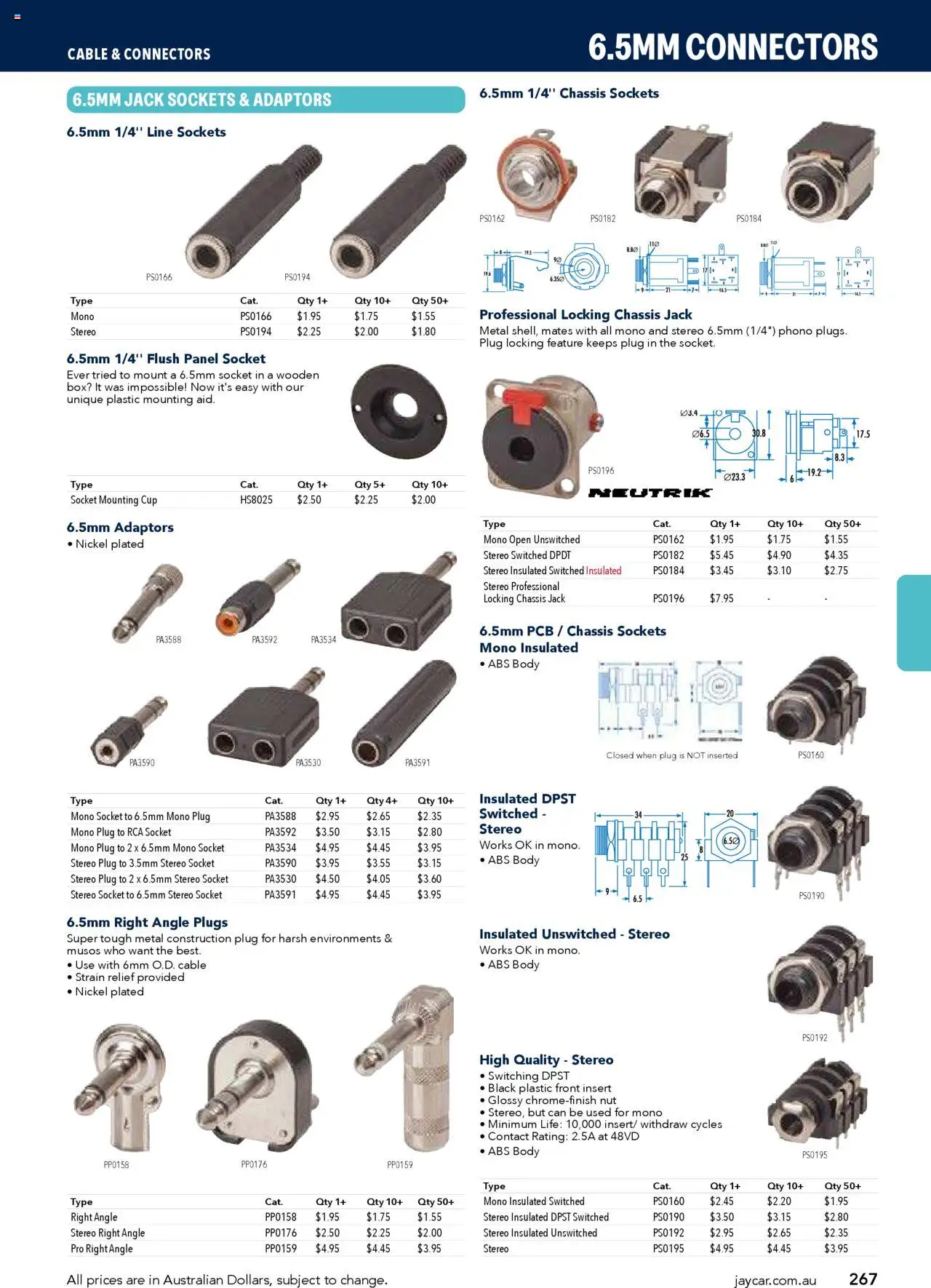 Jaycar catalogue - valid from 09/07/2025 | Page: 267 | Products: Socket, Box, Cable, Stereo