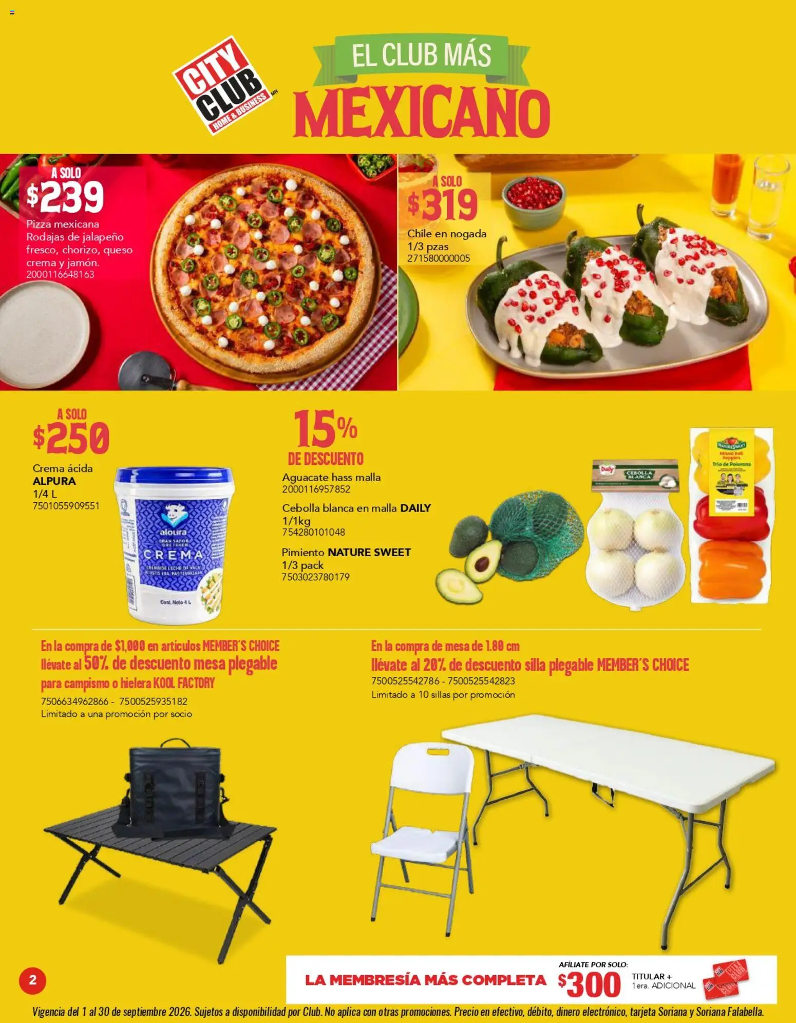 Nuevas ofertas de City Club válidas en toda la República Mexicana desde el 01/09/2026. ¡Encuentra las mejores ofertas en City Club catálogo! | Página: 2 | Productos: Silla, Queso, Aguacate, Malla
