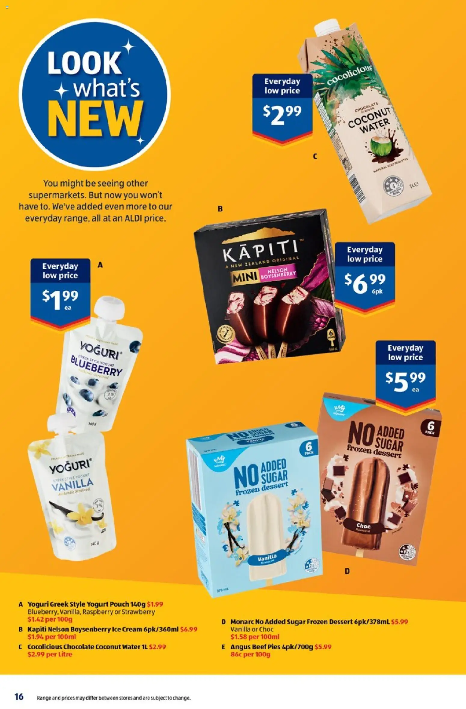 Aldi catalogue - valid from 05/08/2026 | Page: 16 | Products: Yogurt, Chocolate, Cream, Pies