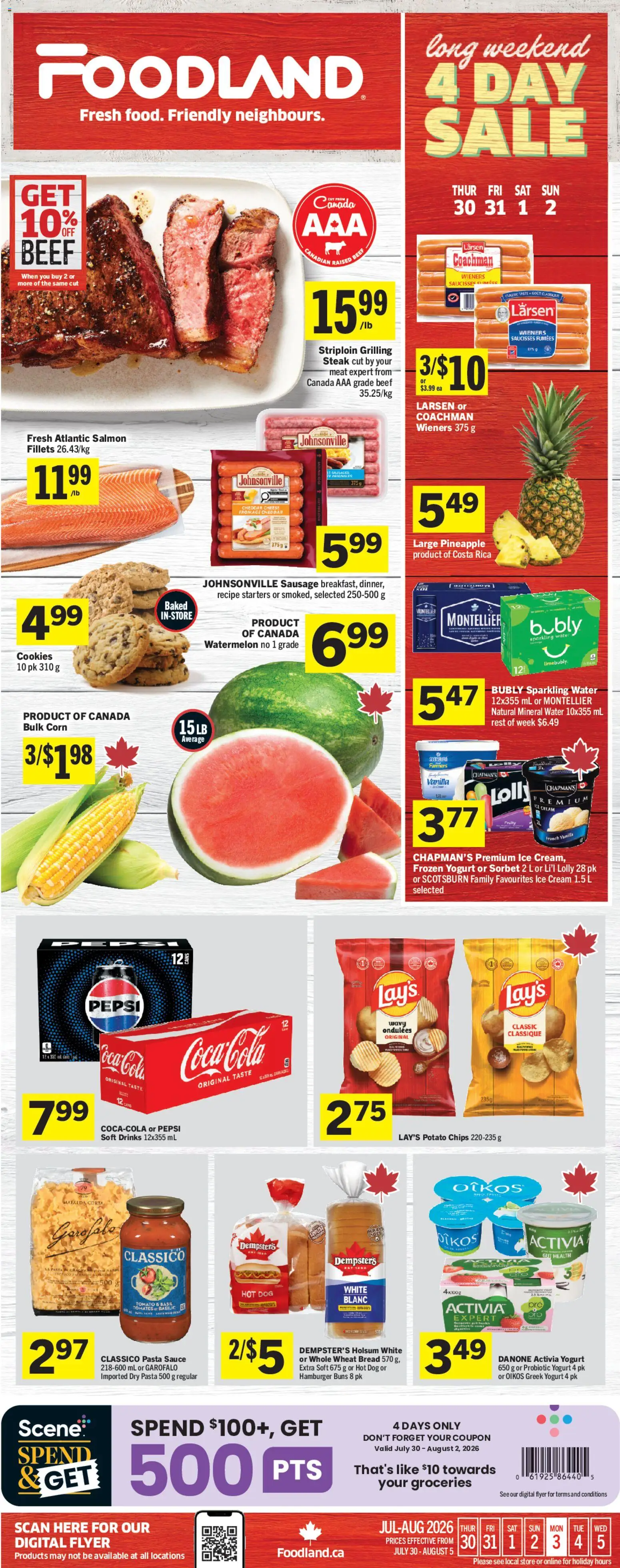 Foodland flyer valid from Jul 30, 2026 | Page: 1