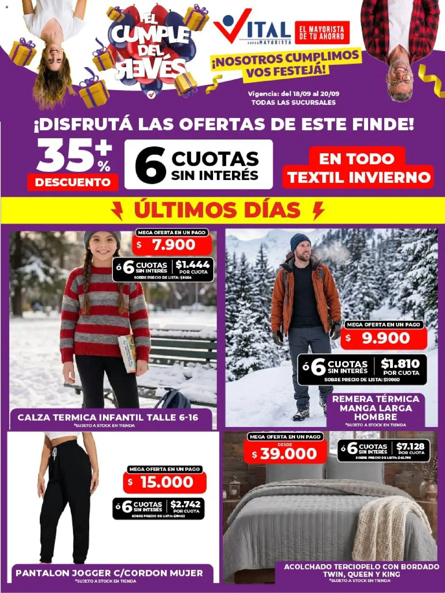 Vital - Ofertas fin Abasto │ válido desde el 18/09/2026 | Página: 7 | Productos: Manga, Remera, Acolchado, Térmica