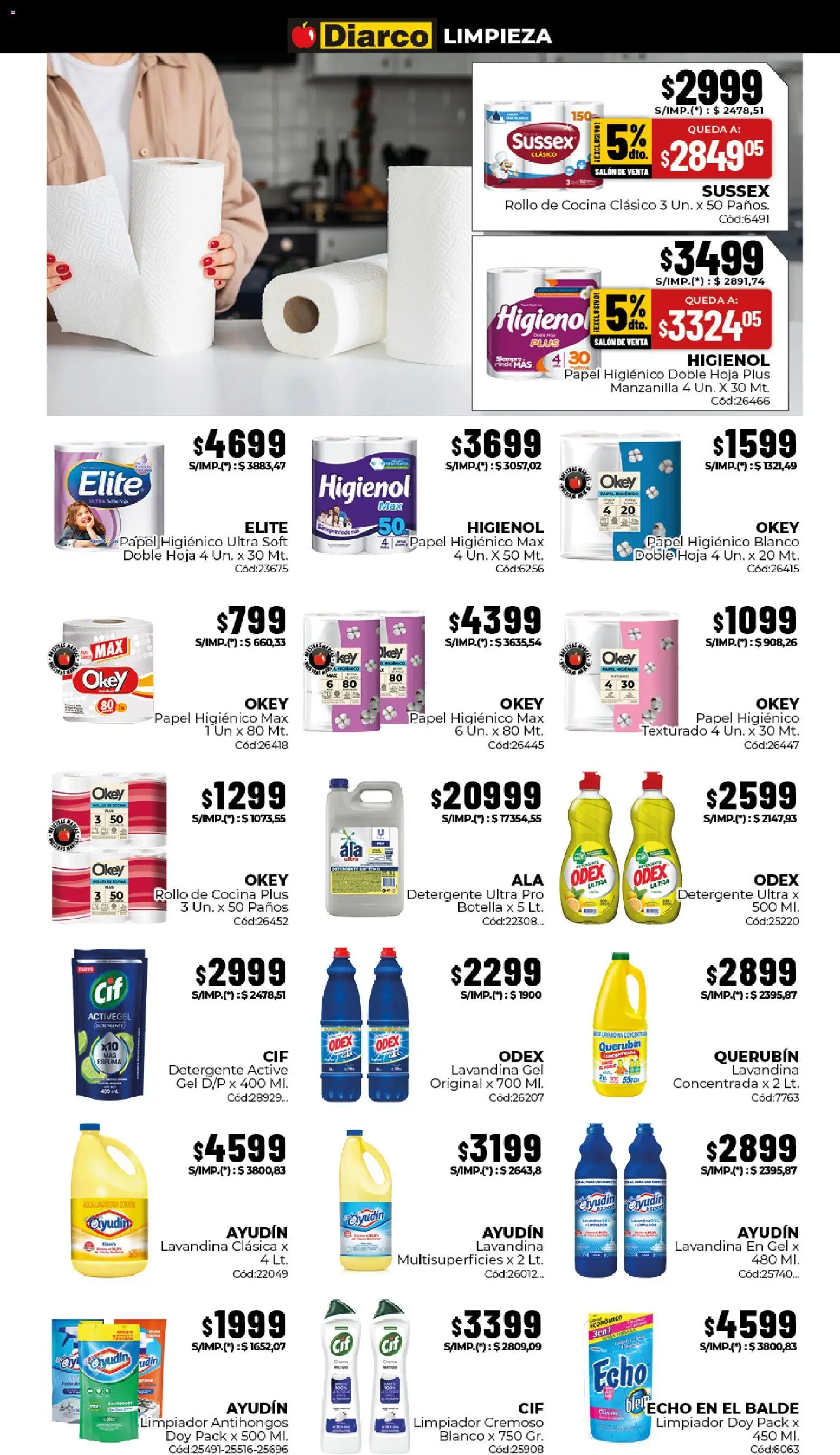 Diarco ofertas │ válido desde el 29/06/2026 | Página: 16 | Productos: Papel higiénico, Lavandina, Detergente, Limpiador