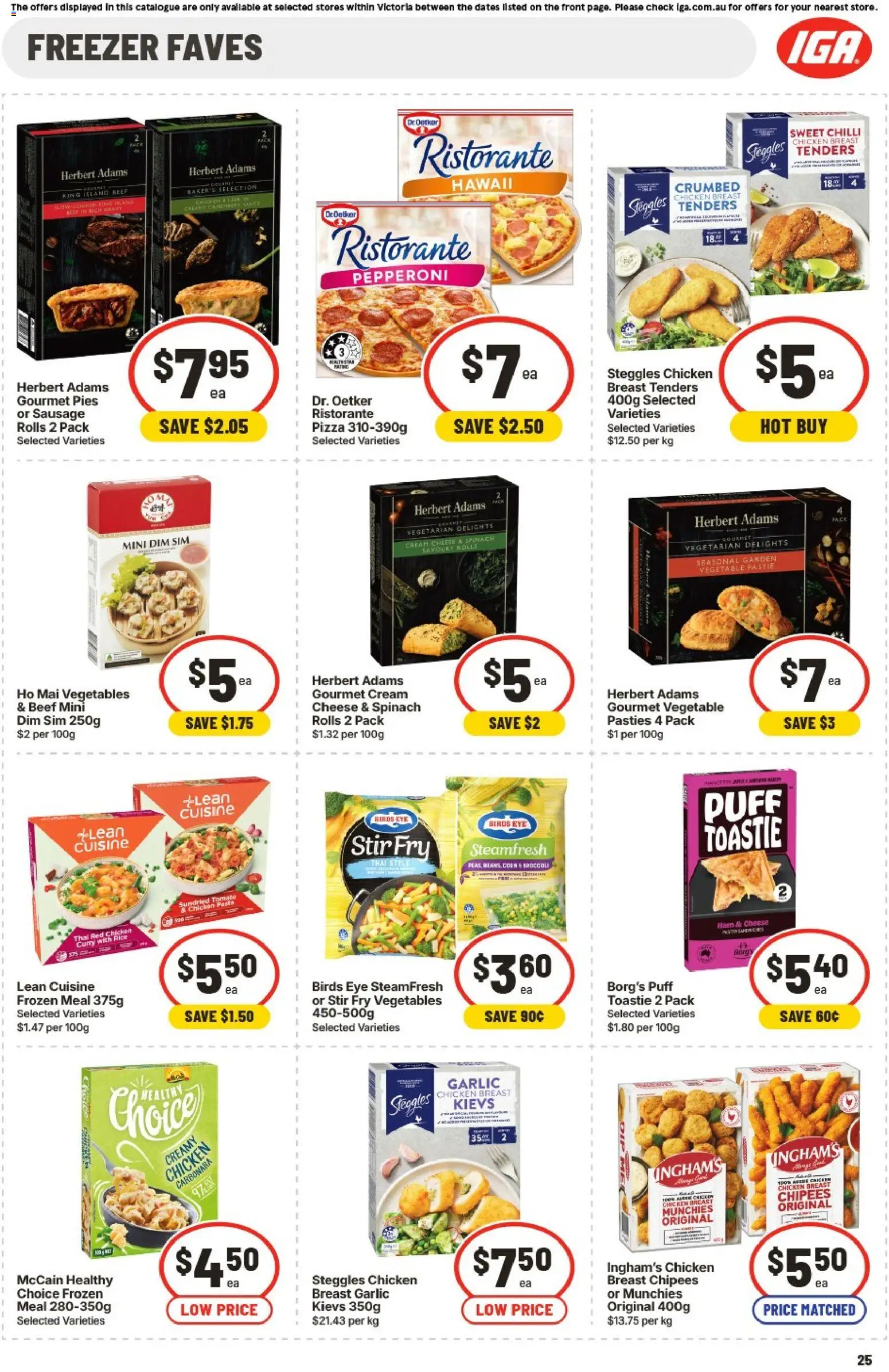 IGA catalogue - valid from 01/07/2026 | Page: 25 | Products: Chicken, Rice, Pasta, Freezer