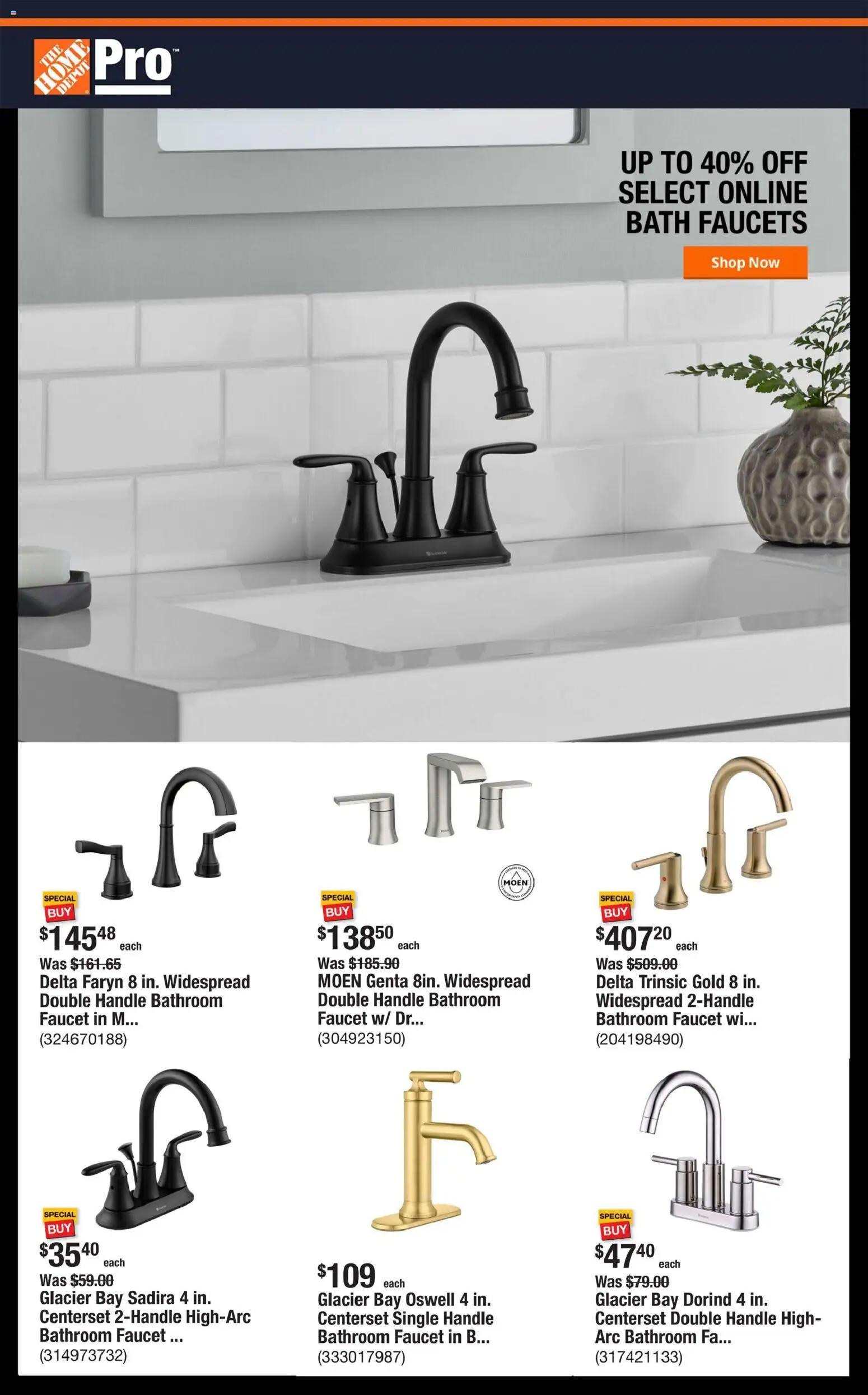 Home Depot Shop Pro Ad - OH - valid from 09.03.2026 | Page: 1 | Products: Bath