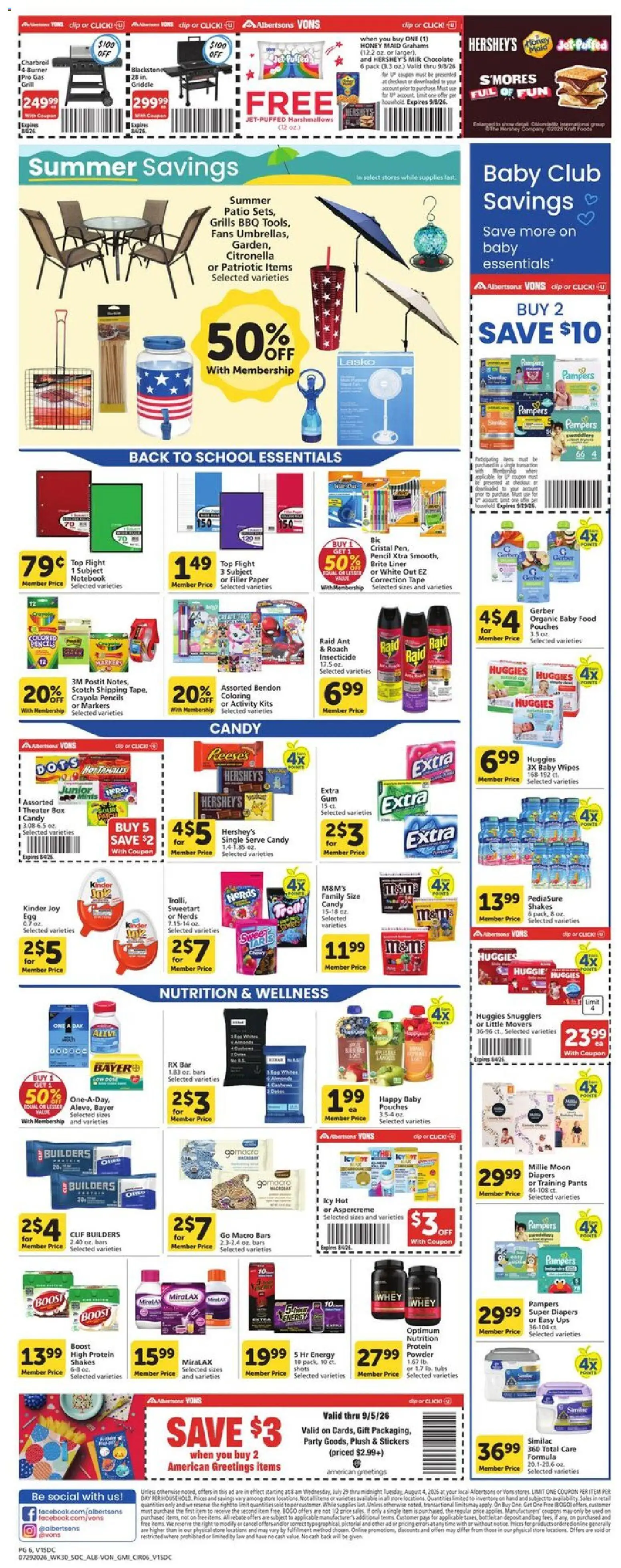 Vons Weekly Ad - valid from 07/29/2026 | Page: 5 | Products: Powder, Chocolate, Pants, UPS