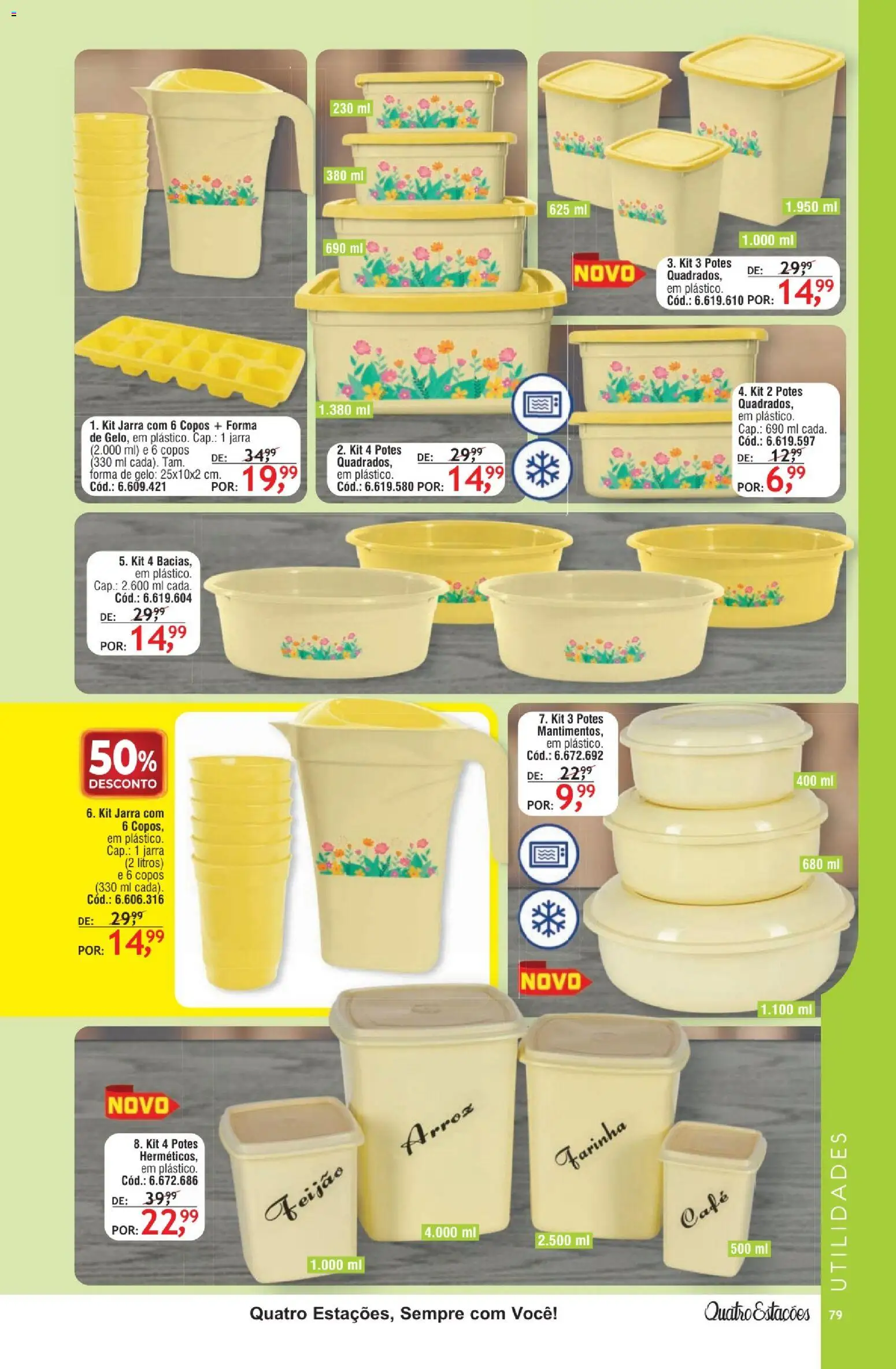 Quatro Estações Folheto - válido de 01/08/2026 | Página: 79 | Produtos: Gelo, Arroz, Potes, Copos