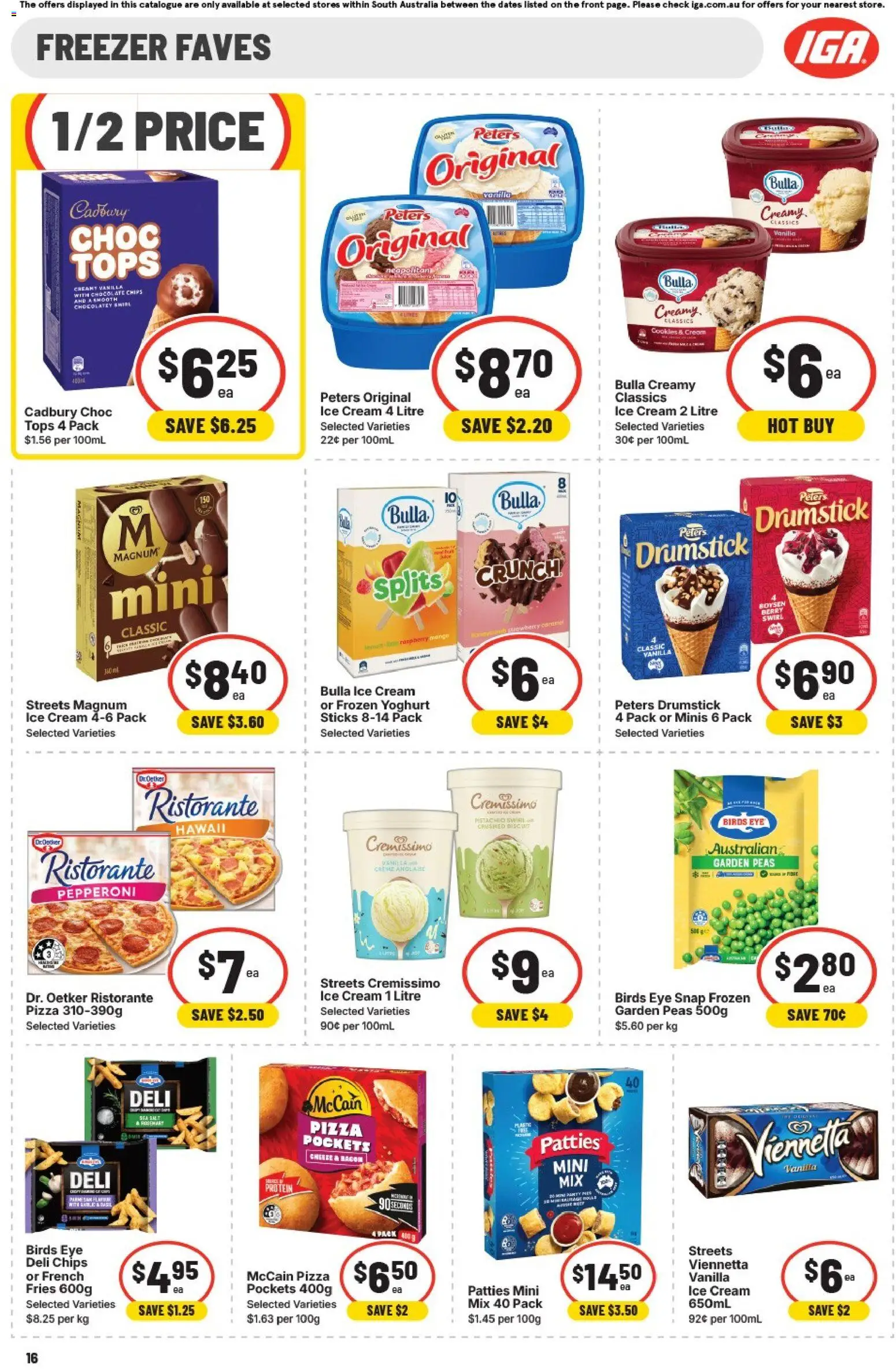 IGA catalogue - valid from 22/07/2026 | Page: 12 | Products: Bacon, Pizza, Chips, Freezer