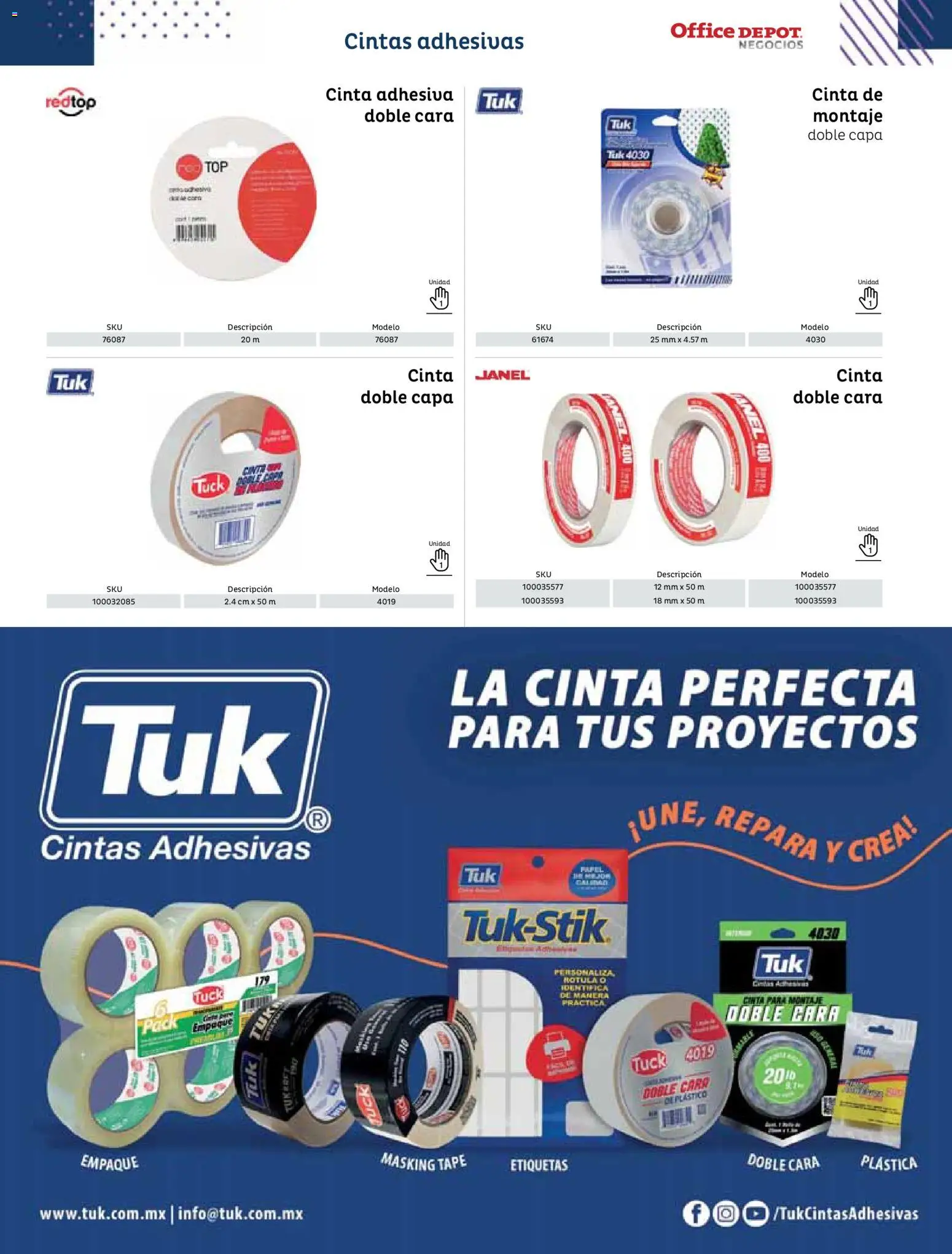 Nuevas ofertas de Office Depot válidas en toda la República Mexicana desde el 12.01.2026. ¡Encuentra las mejores ofertas en Office Depot catálogo 2026! | Página: 29 | Productos: Cinta