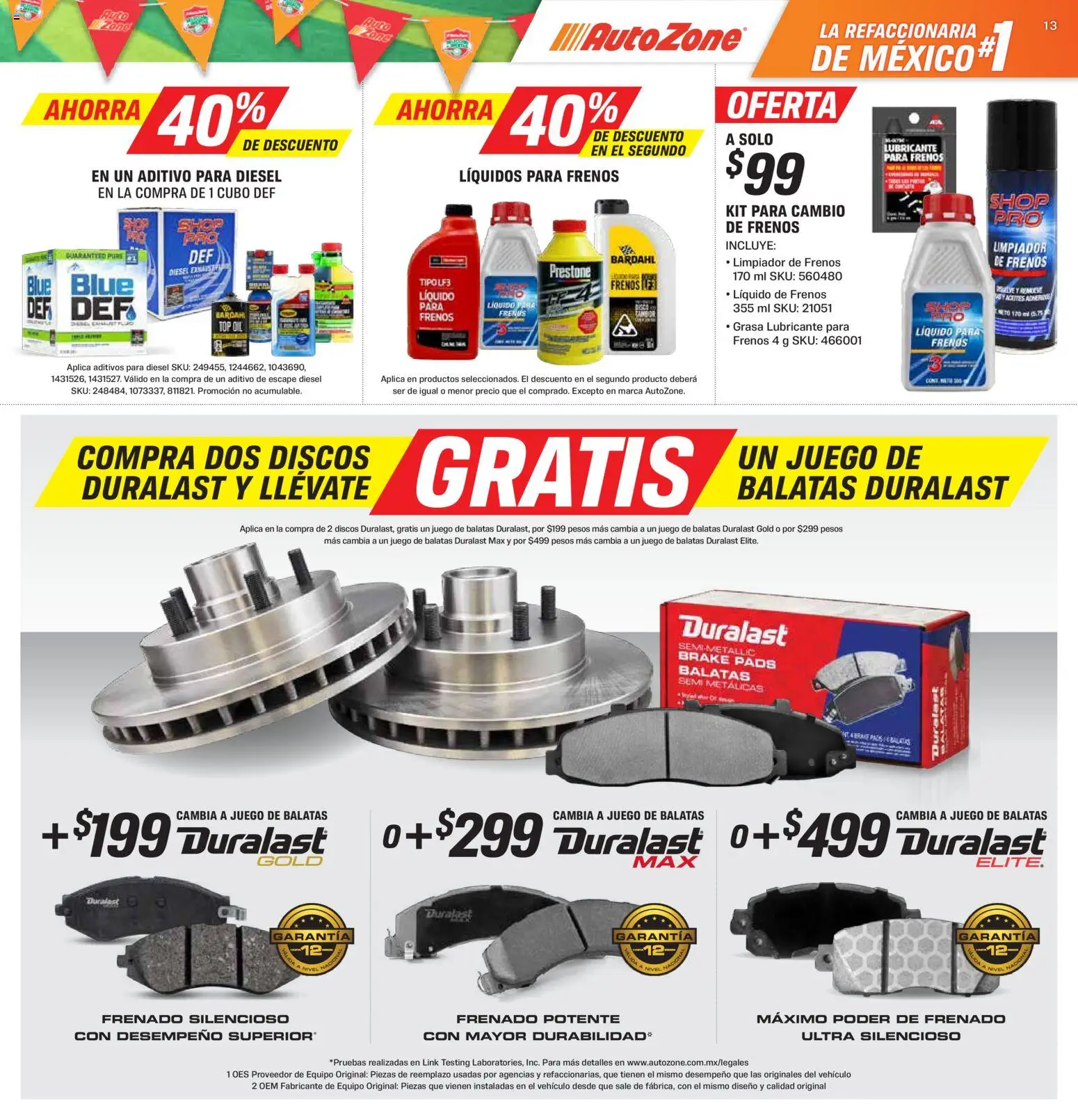 Nuevas ofertas de AutoZone válidas en toda la República Mexicana desde el 28/06/2026. ¡Encuentra las mejores ofertas en AutoZone catálogo! | Página: 13 | Productos: Limpiador, Juego, Top