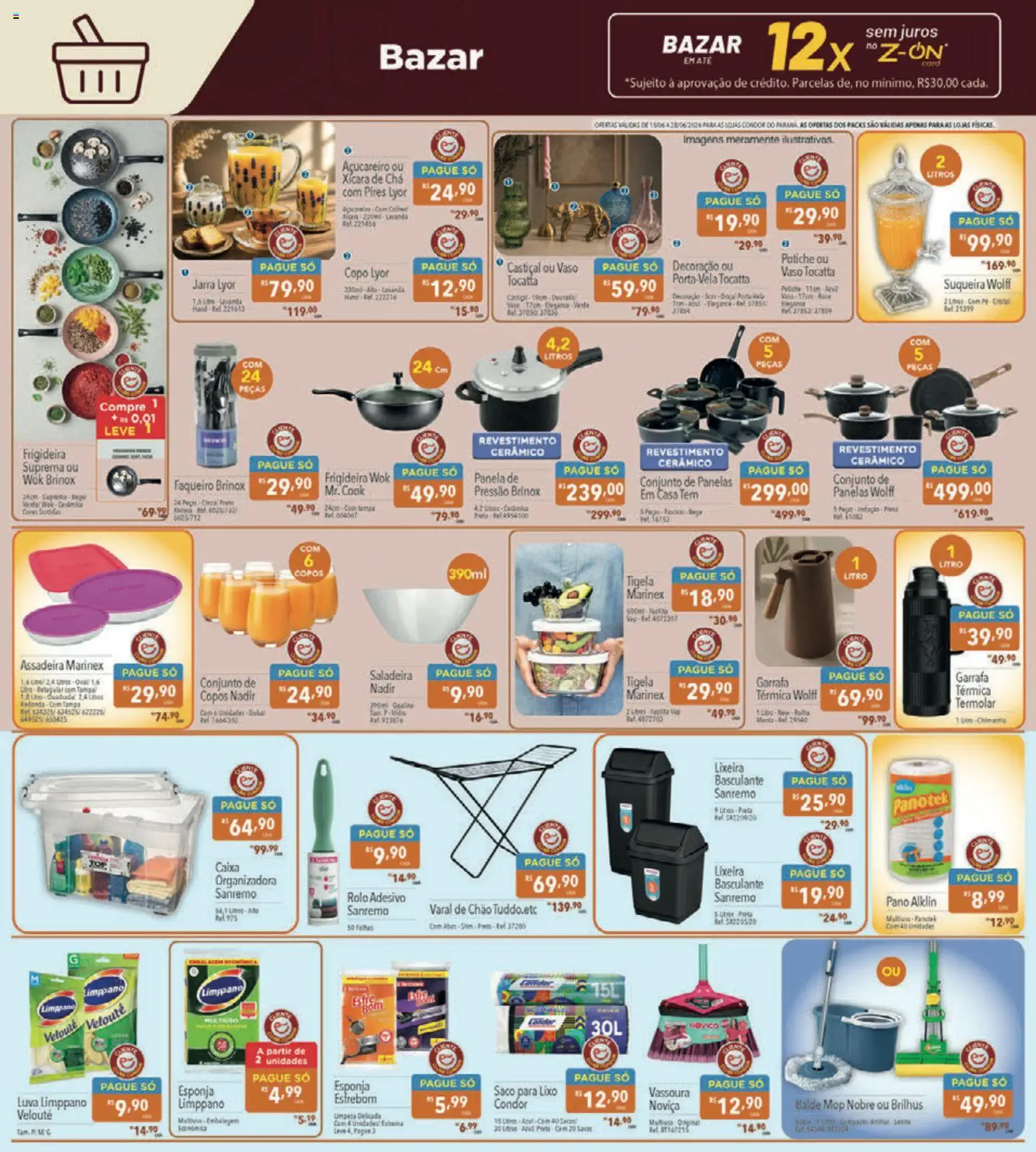 Supermercados Condor Folheto - válido de 15.06.2026 | Página: 28 | Produtos: Saco para lixo, Esponja, Lixeira, Copos