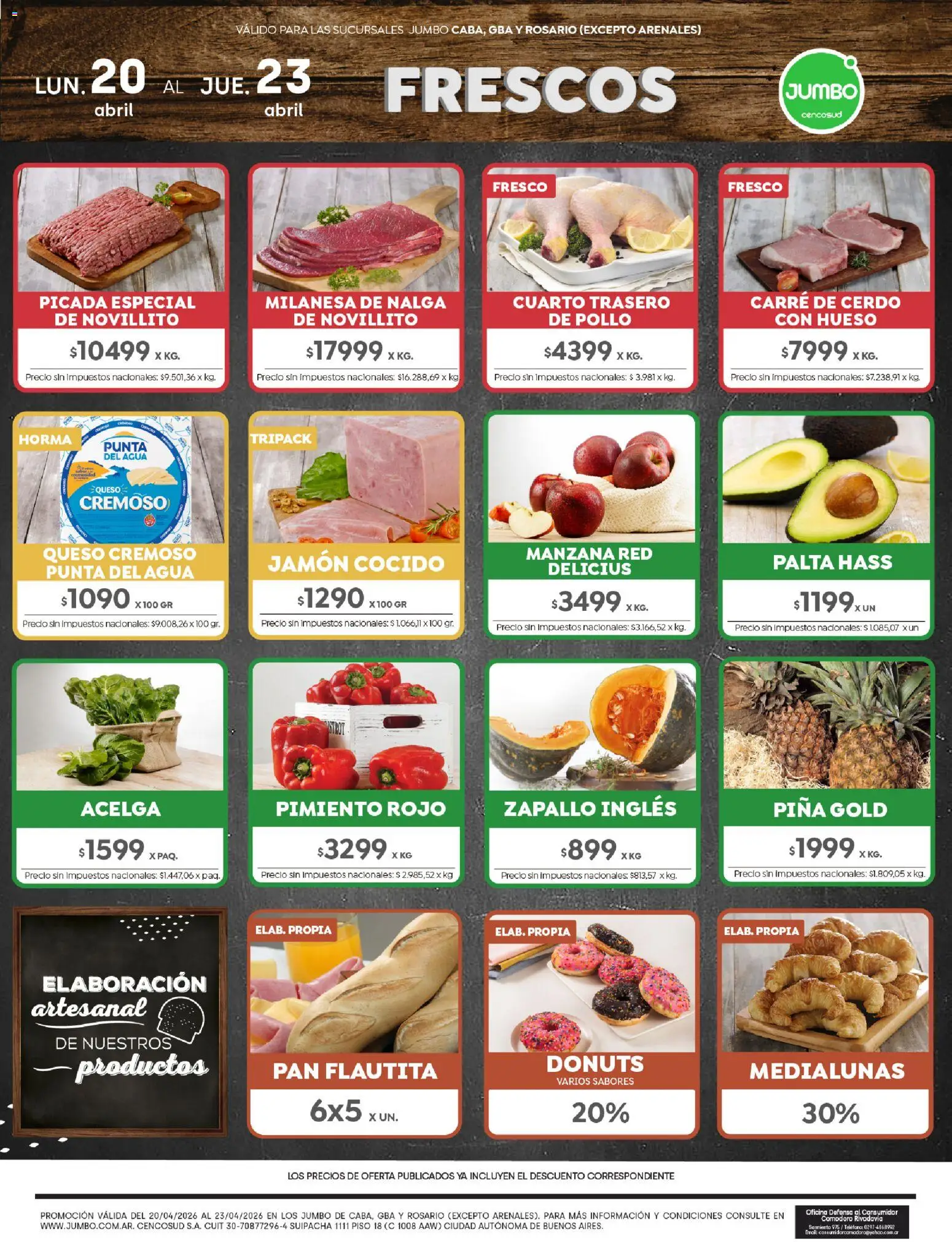 Jumbo ofertas │ válido desde el 20.04.2026 | Página: 1 | Productos: Rosario, Jamón cocido, Jamón, Piña