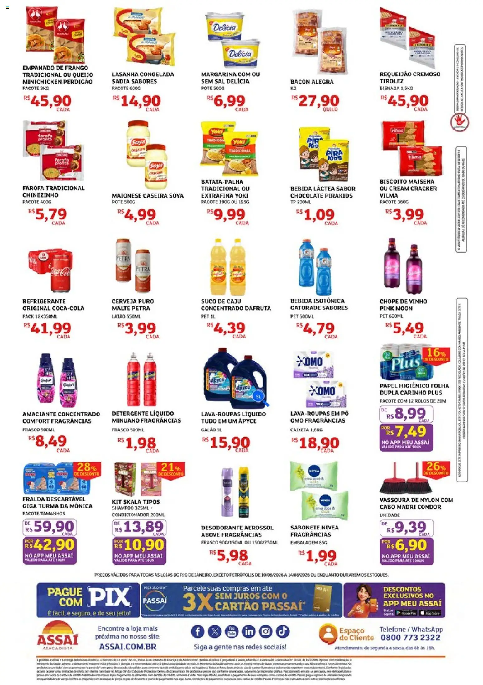 Assaí Atacadista Folheto - válido de 10/08/2026 | Página: 2 | Produtos: Caju, Refrigerante, Farofa, Cream cracker