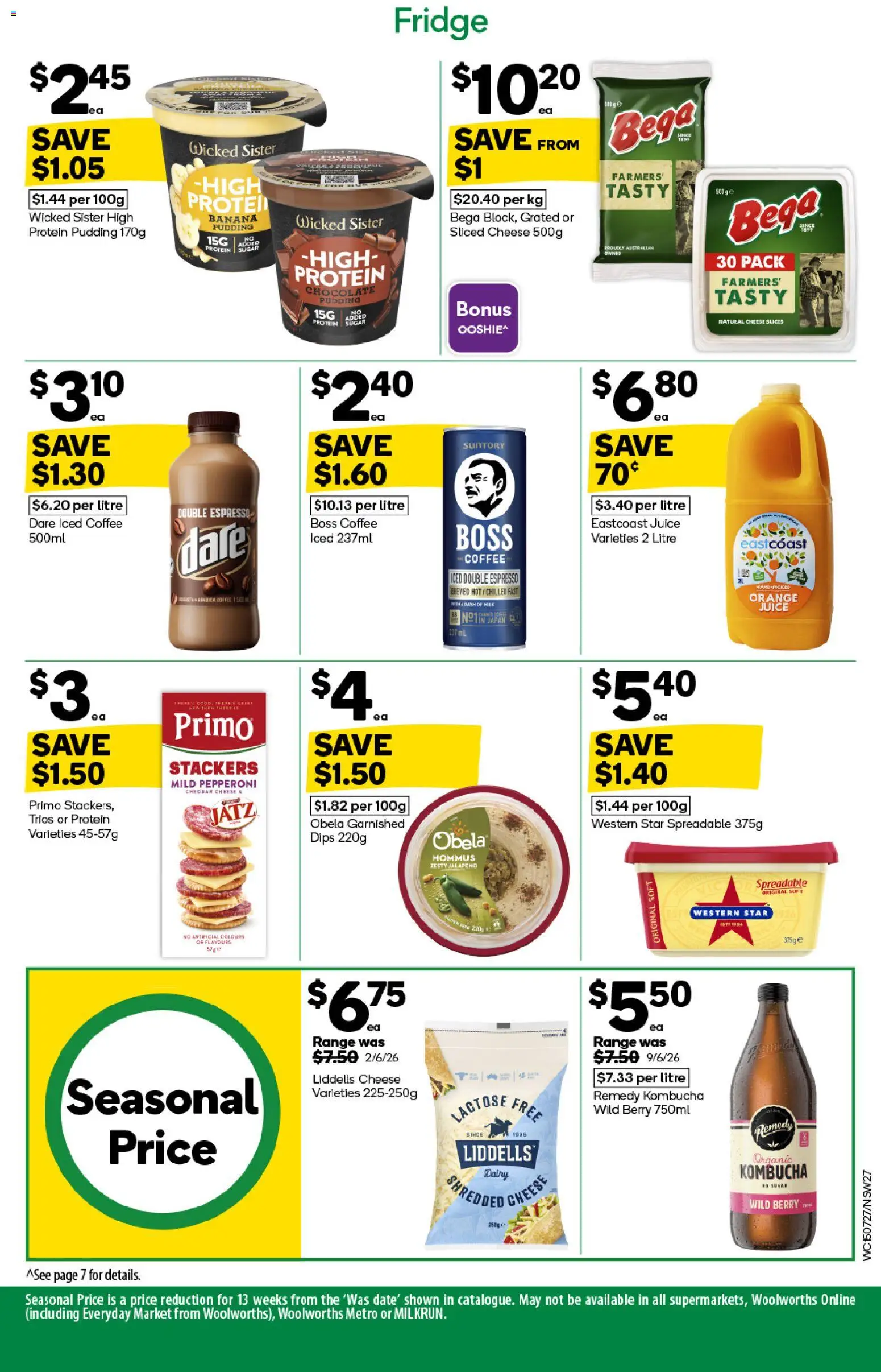 Woolworths catalogue - valid from 15/07/2026 | Page: 27 | Products: Cheese, Sugar, Iced coffee, Cheddar