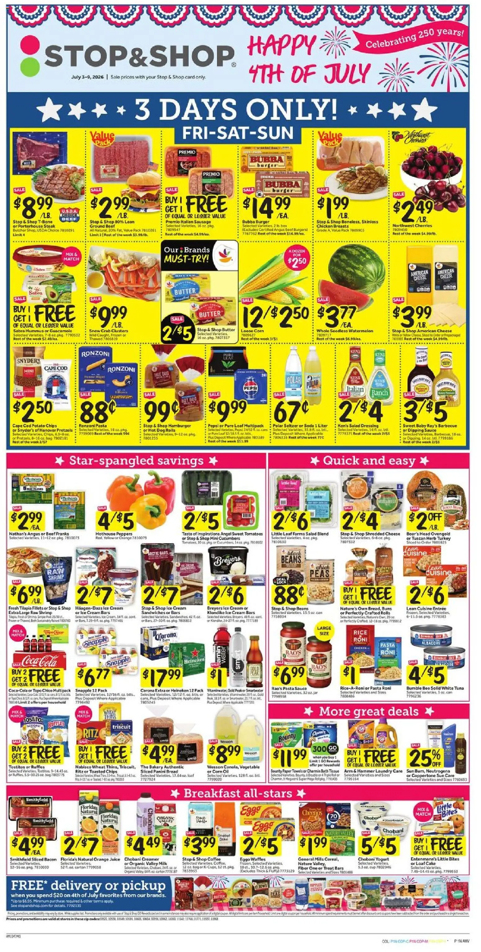 Stop & Shop Weekly Circular - NY - valid from 07/03/2026 | Page: 1 | Products: Pin, Coffee, Cream, Ice cream