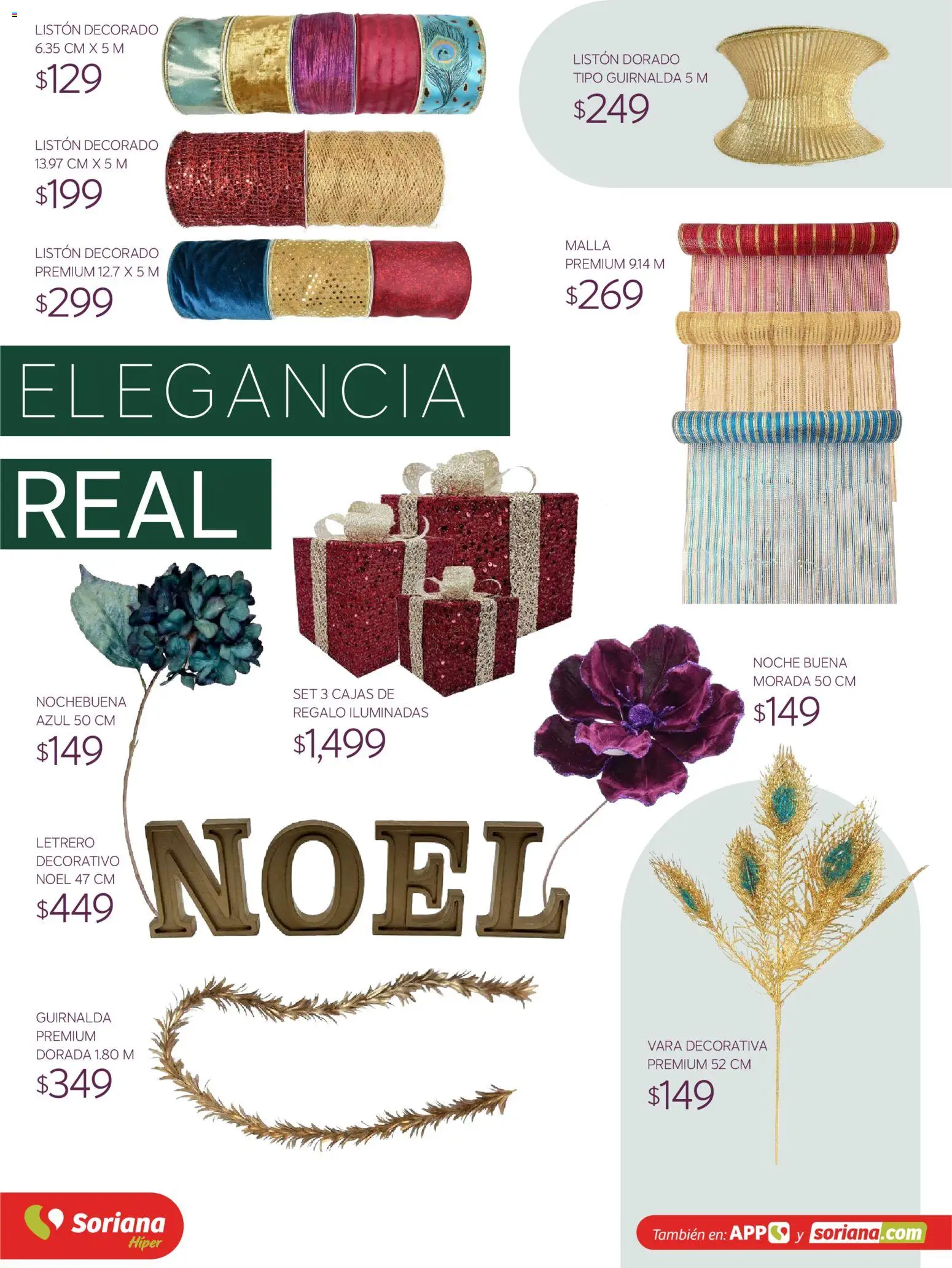 Nuevas ofertas de Soriana válidas en toda la República Mexicana desde el 30/09/2026. ¡Encuentra las mejores ofertas en Soriana Híper - Decoracion Navideña! | Página: 26 | Productos: Malla