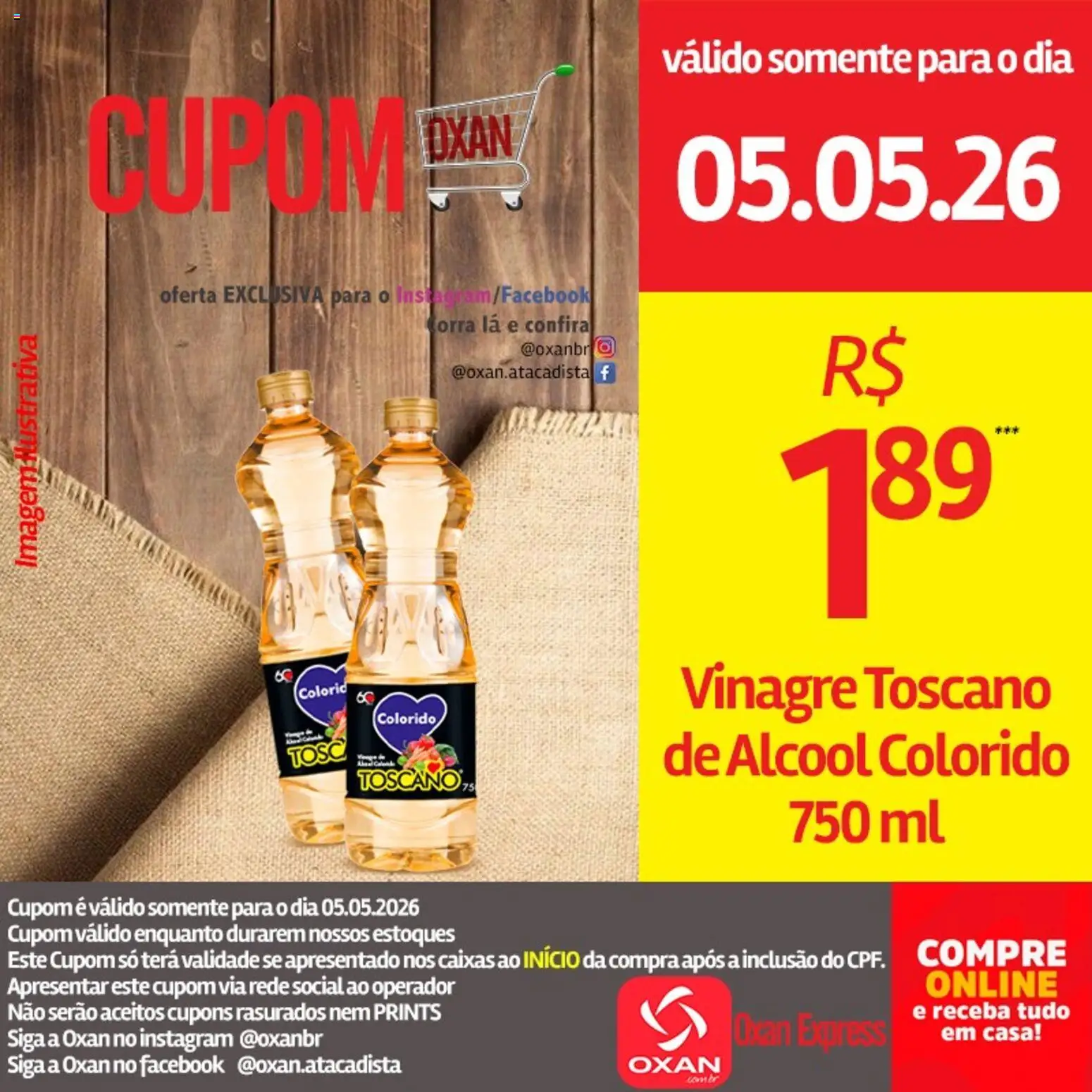 Oxan Atacadista Folheto - válido de 05.05.2026 | Página: 1 | Produtos: Vinagre