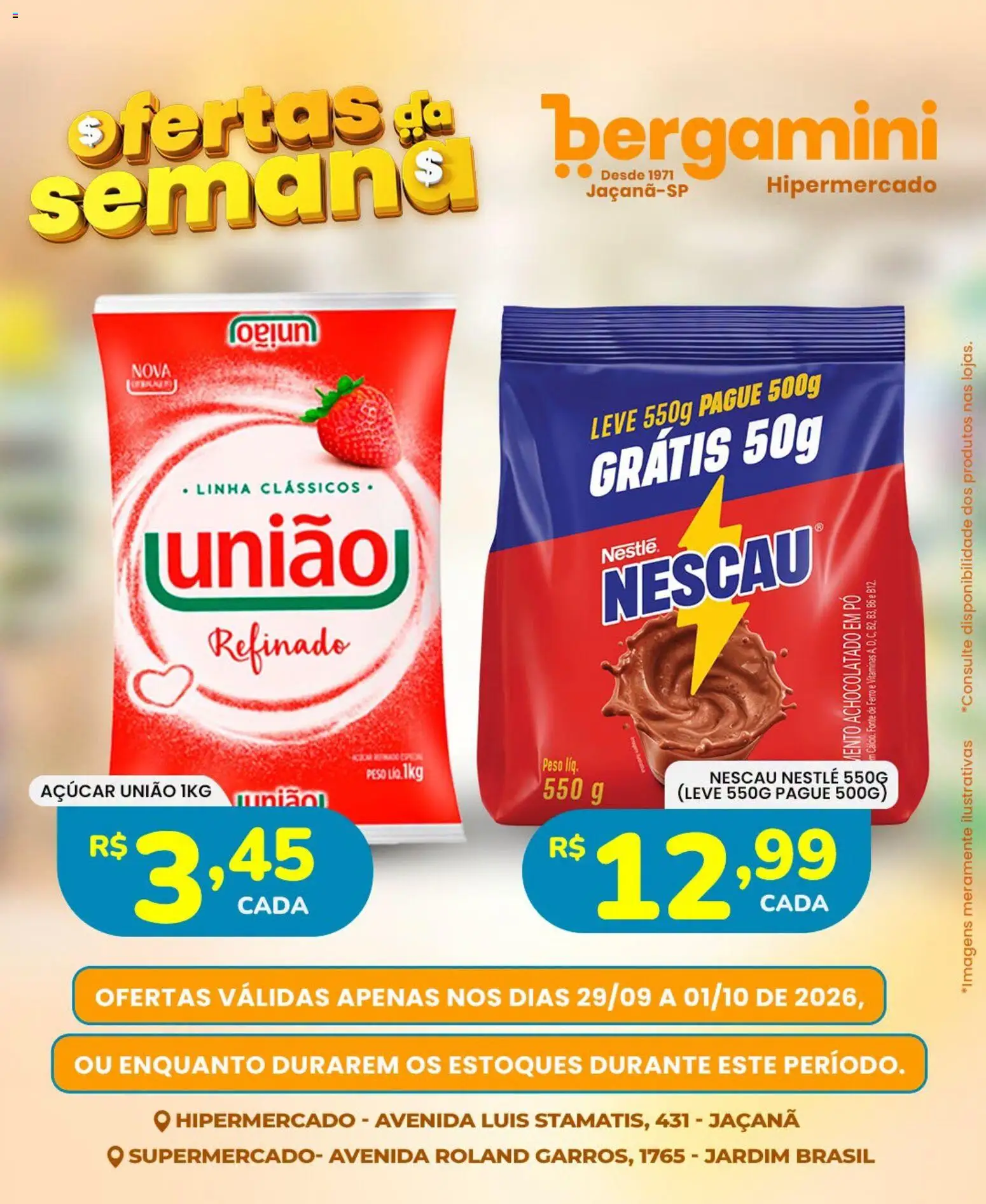 Supermercado Bergamini Folheto - válido de 29/09/2026 | Página: 6 | Produtos: Ferro, Pó, Nescau, Açúcar