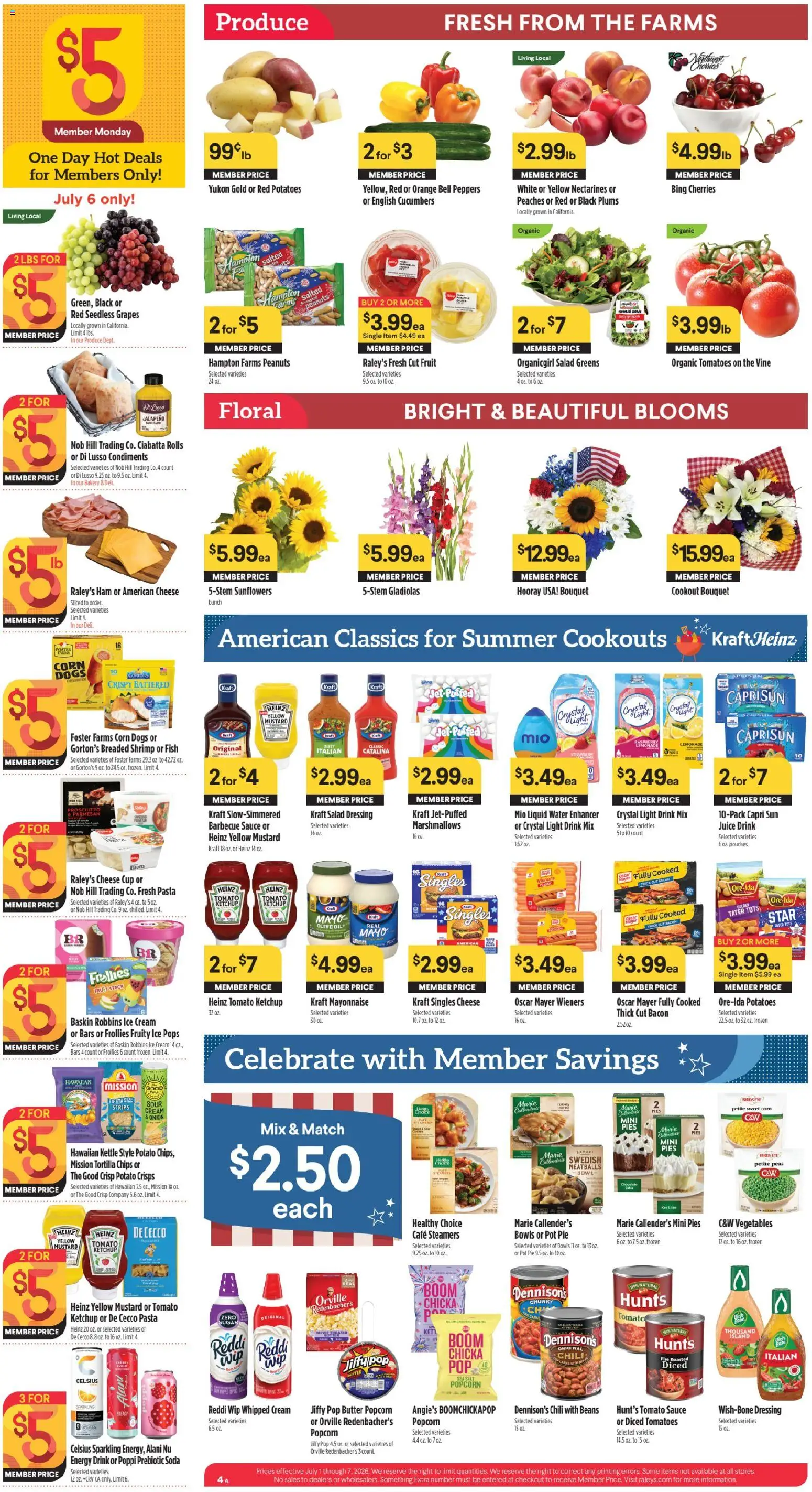 Raley's - Raley's Weekly Ad - valid from 07/01/2026 | Page: 6 | Products: Ketchup, Ice cream, Vegetables, Onion
