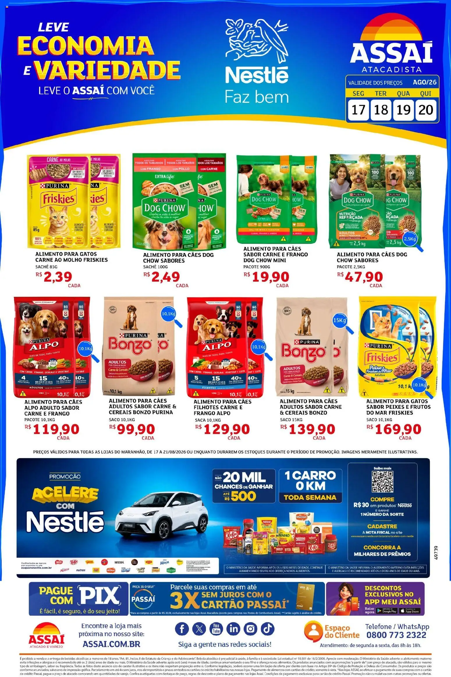 Assaí Atacadista Folheto - válido de 17/08/2026 | Página: 1 | Produtos: Peixes, Leite, Arroz, Mucilon