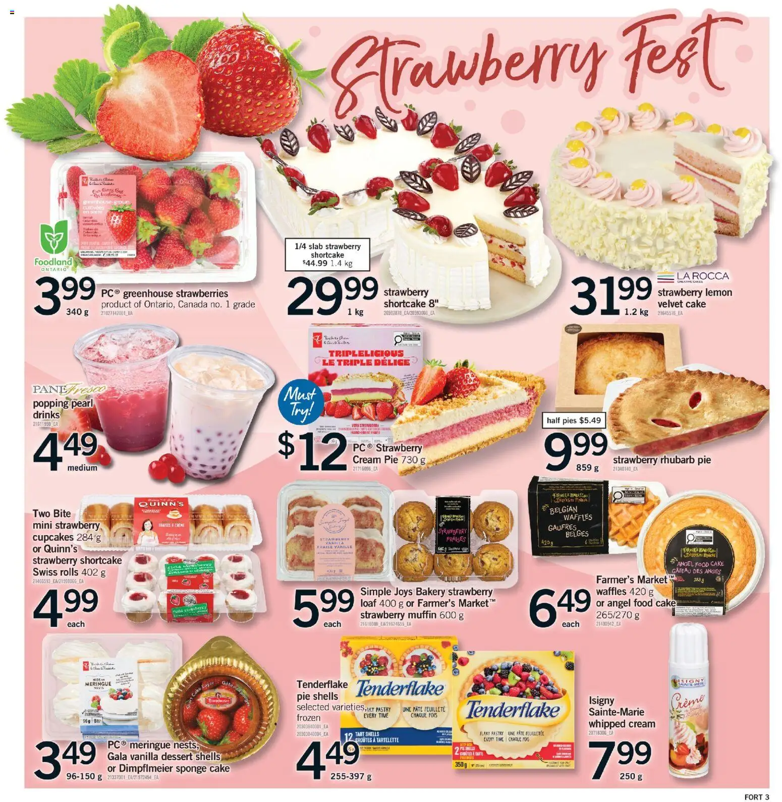Fortinos flyer valid from 28.05.2026 | Page: 4 | Products: Cream, PC, Bakery, Sponge