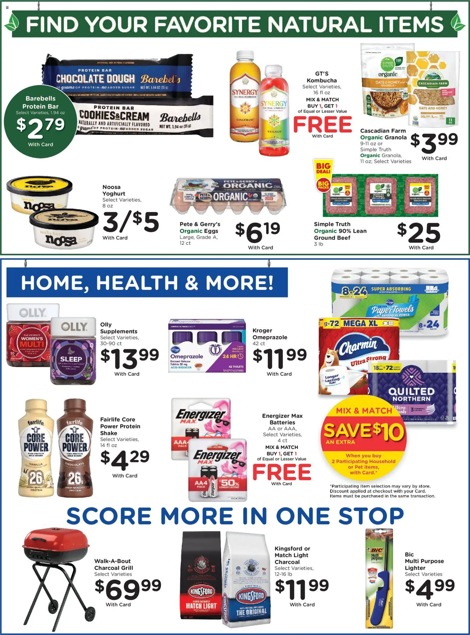 Kroger Weekly Ad - valid from 08/12/2026 | Page: 8 | Products: Honey, Protein bar, Paper towels, Vanilla