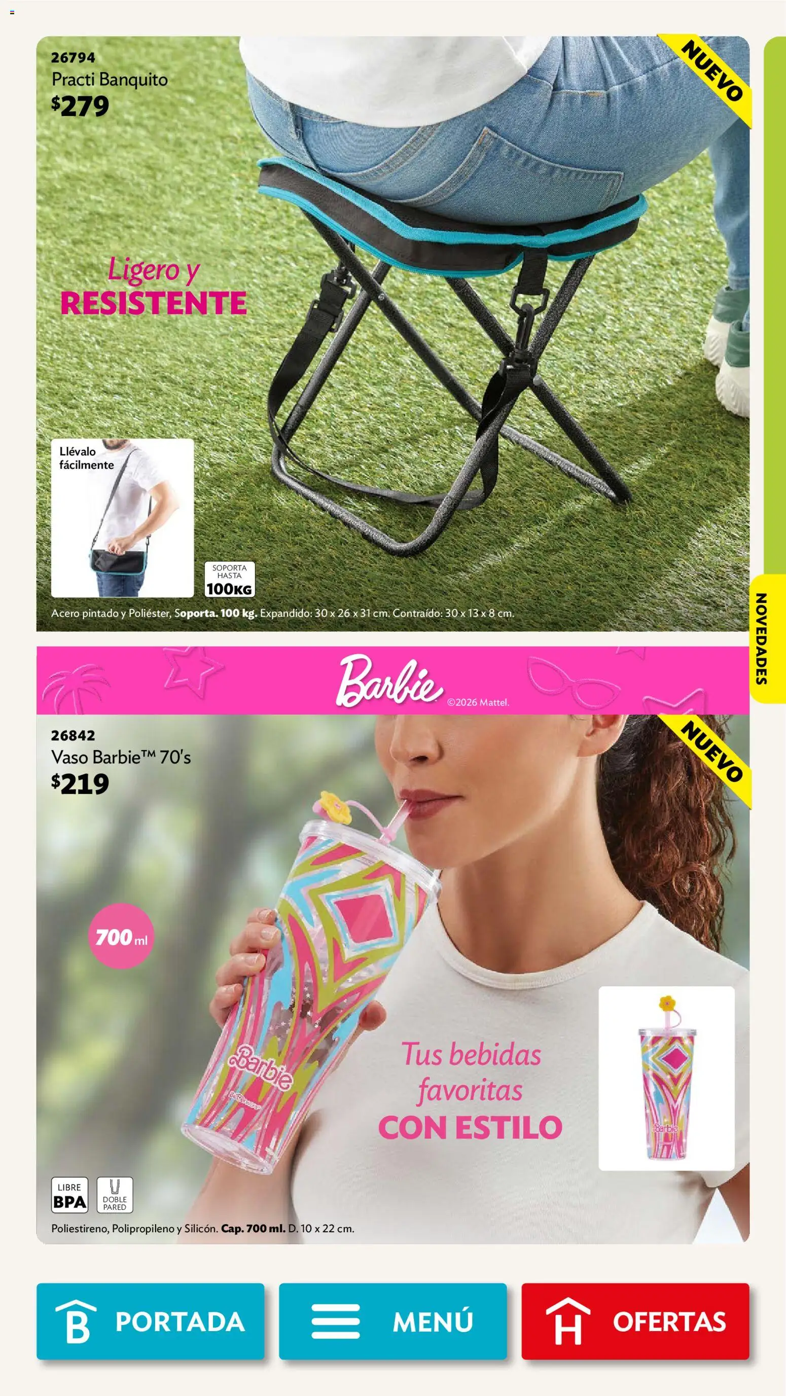 Nuevas ofertas de Betterware válidas en toda la República Mexicana desde el 03/08/2026. ¡Encuentra las mejores ofertas en Betterware campaña 8 2026! | Página: 71 | Productos: Bebidas, Banquito