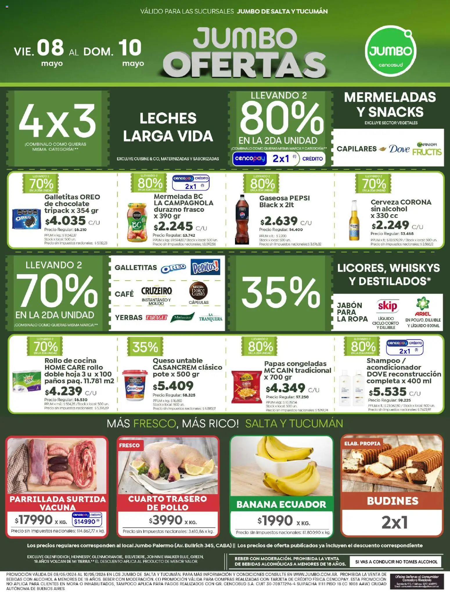 Jumbo - Ofertas | Salta & Tucumán │ válido desde el 08.05.2026 | Página: 1 | Productos: Banana, Jabón, Frasco, Mermelada
