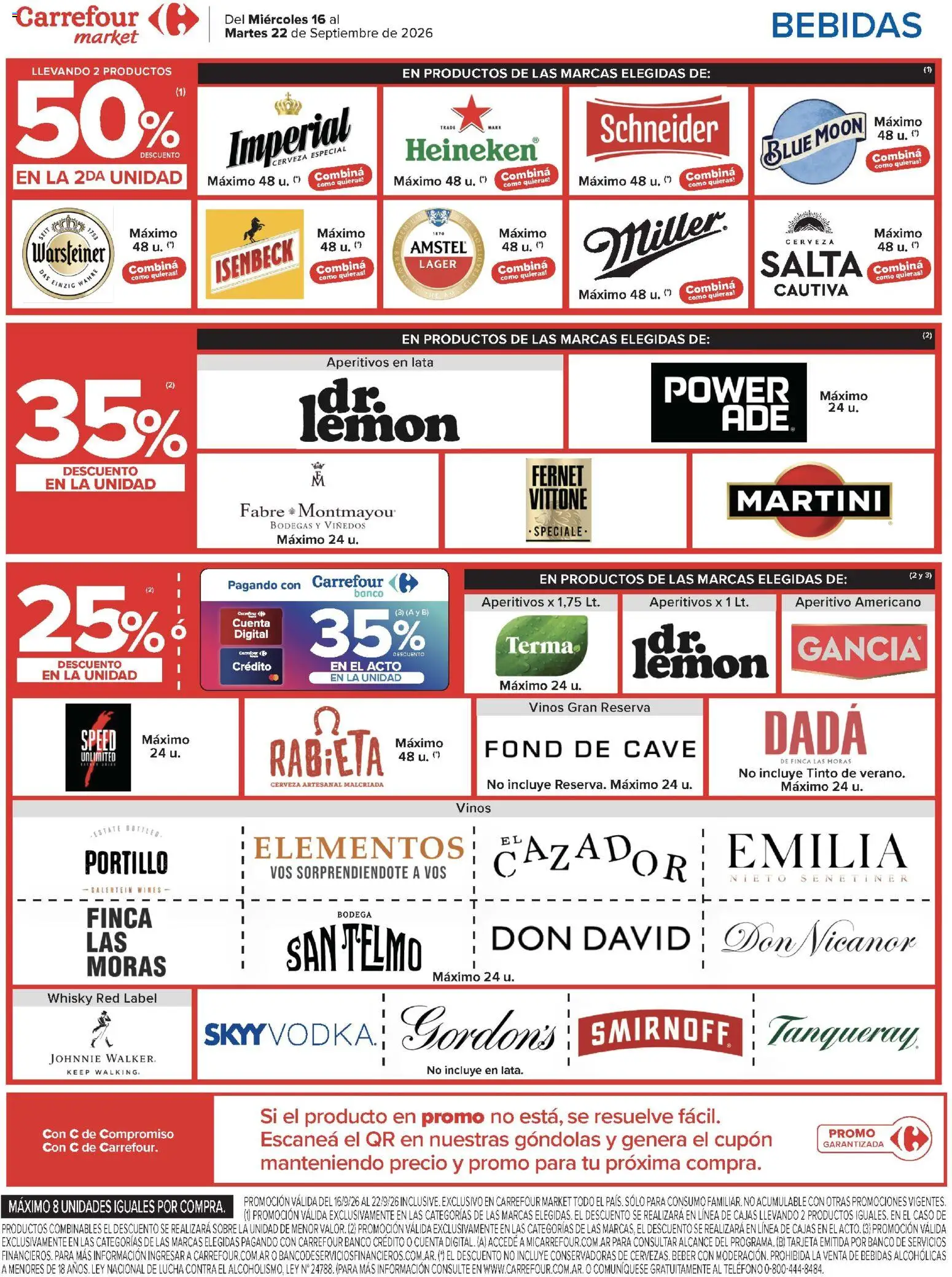 Carrefour Market catálogo │ válido desde el 16/09/2026 | Página: 13 | Productos: Teléfono, Bebidas, Fernet, Cerveza