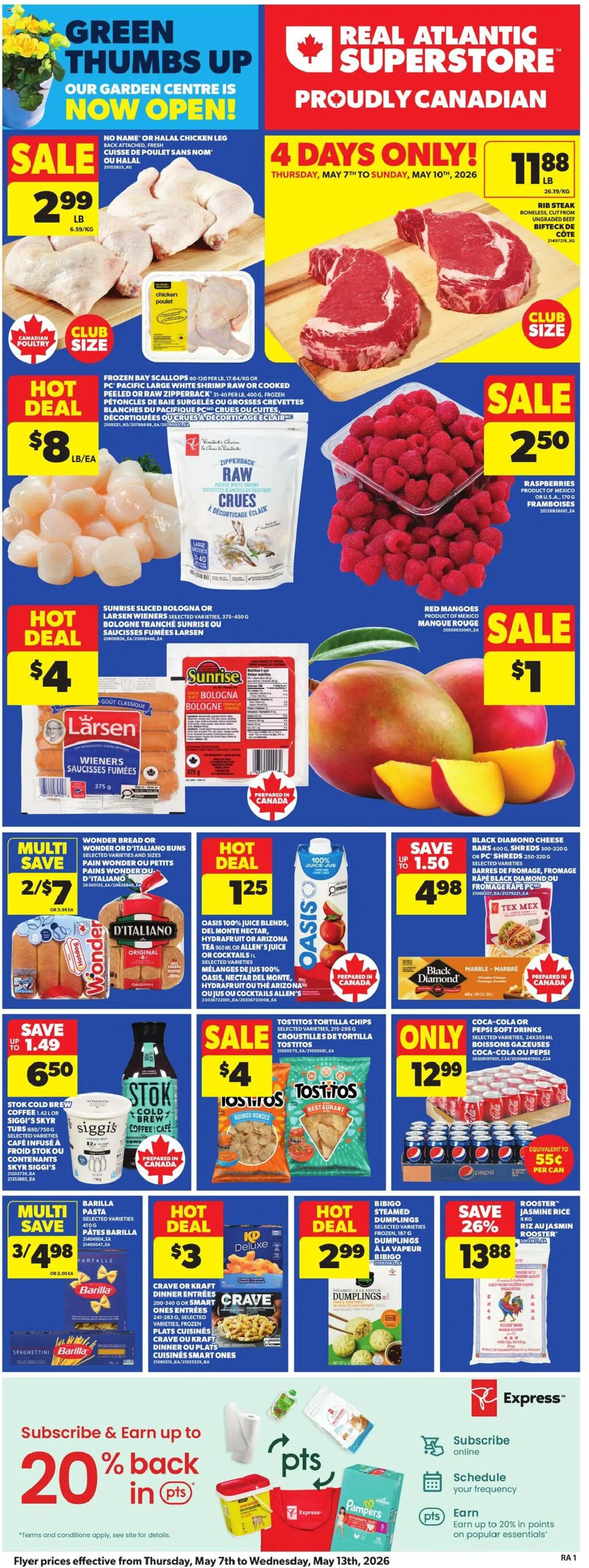 Atlantic Superstore flyer valid from 07.05.2026 | Page: 3 | Products: Tea, Pasta, Bread, Juice