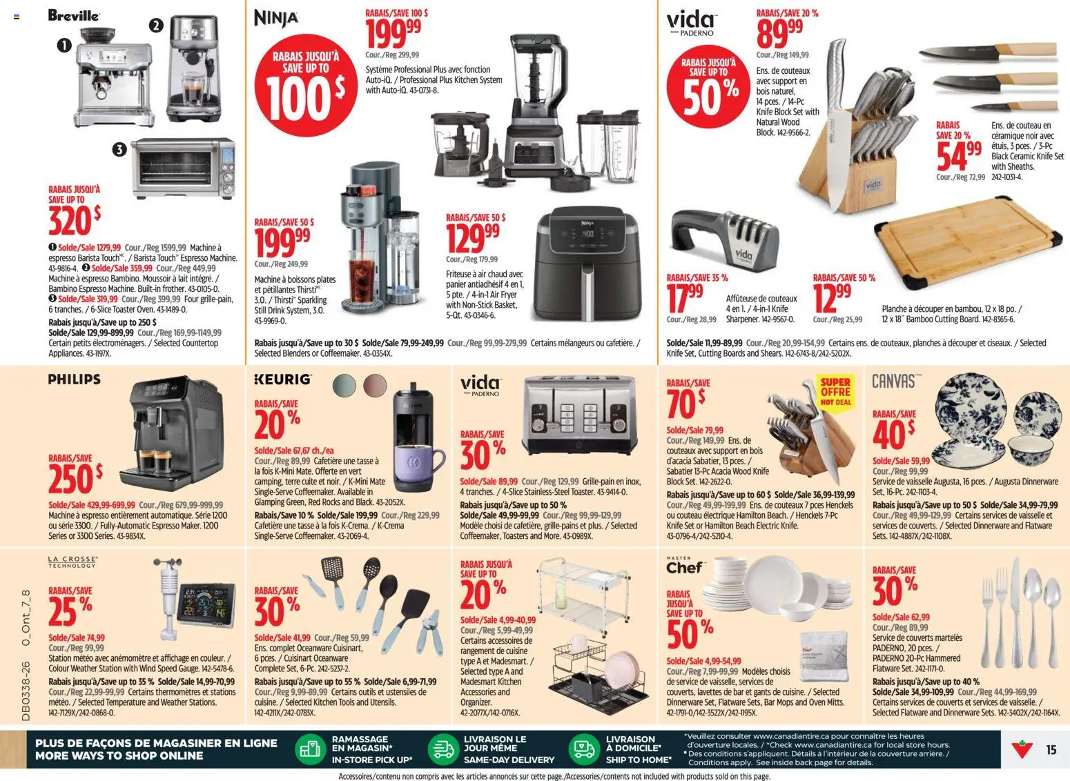 Canadian Tire flyer valid from Sep 17, 2026 | Page: 15 | Products: Weather station, Oven, Toaster, Tools