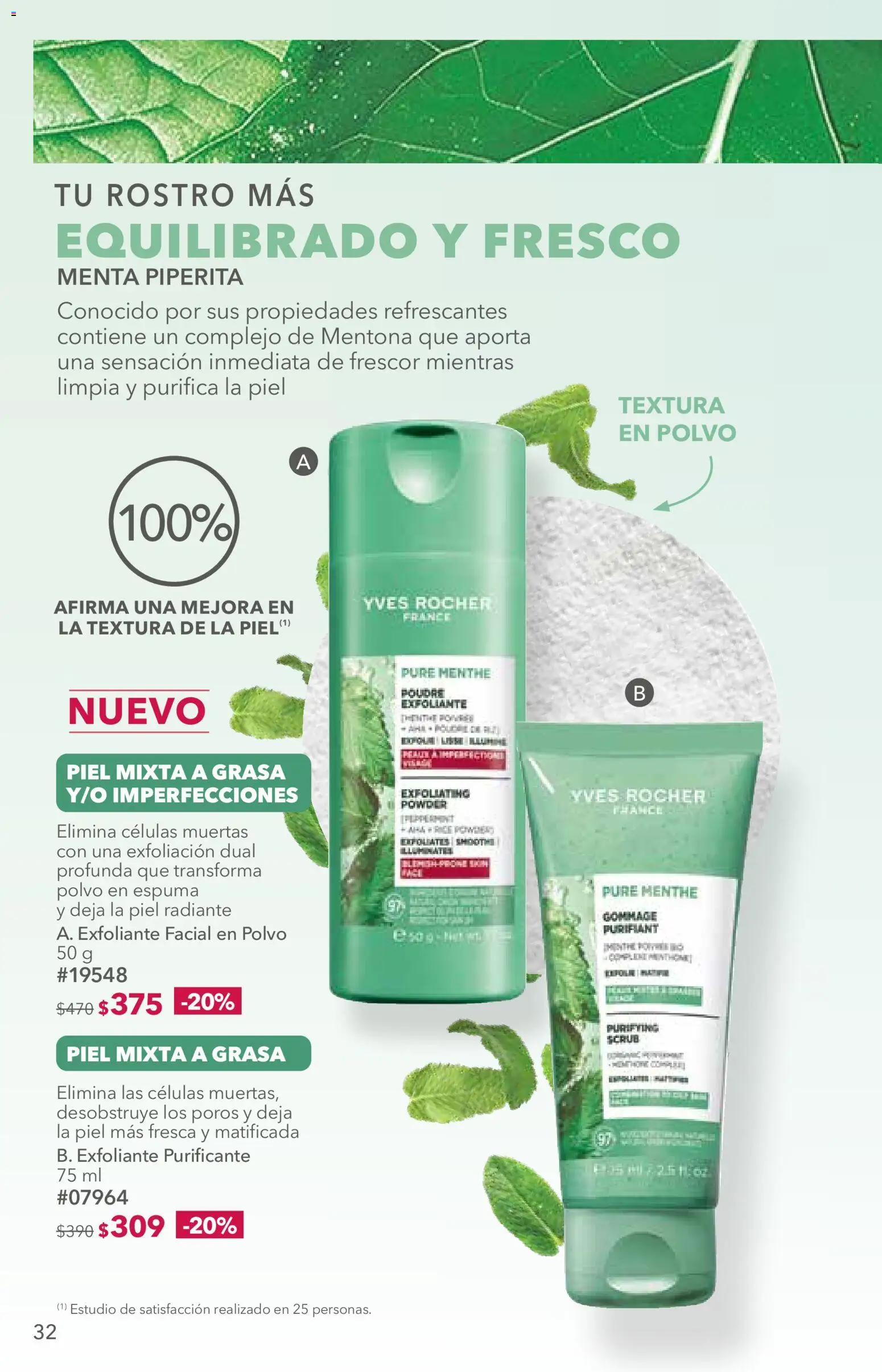 Nuevas ofertas de Yves Rocher válidas en toda la República Mexicana desde el 25/08/2026. ¡Encuentra las mejores ofertas en Yves Rocher campaña 12 2026! | Página: 32 | Productos: Exfoliante facial, Espuma, Radiante, Polvo