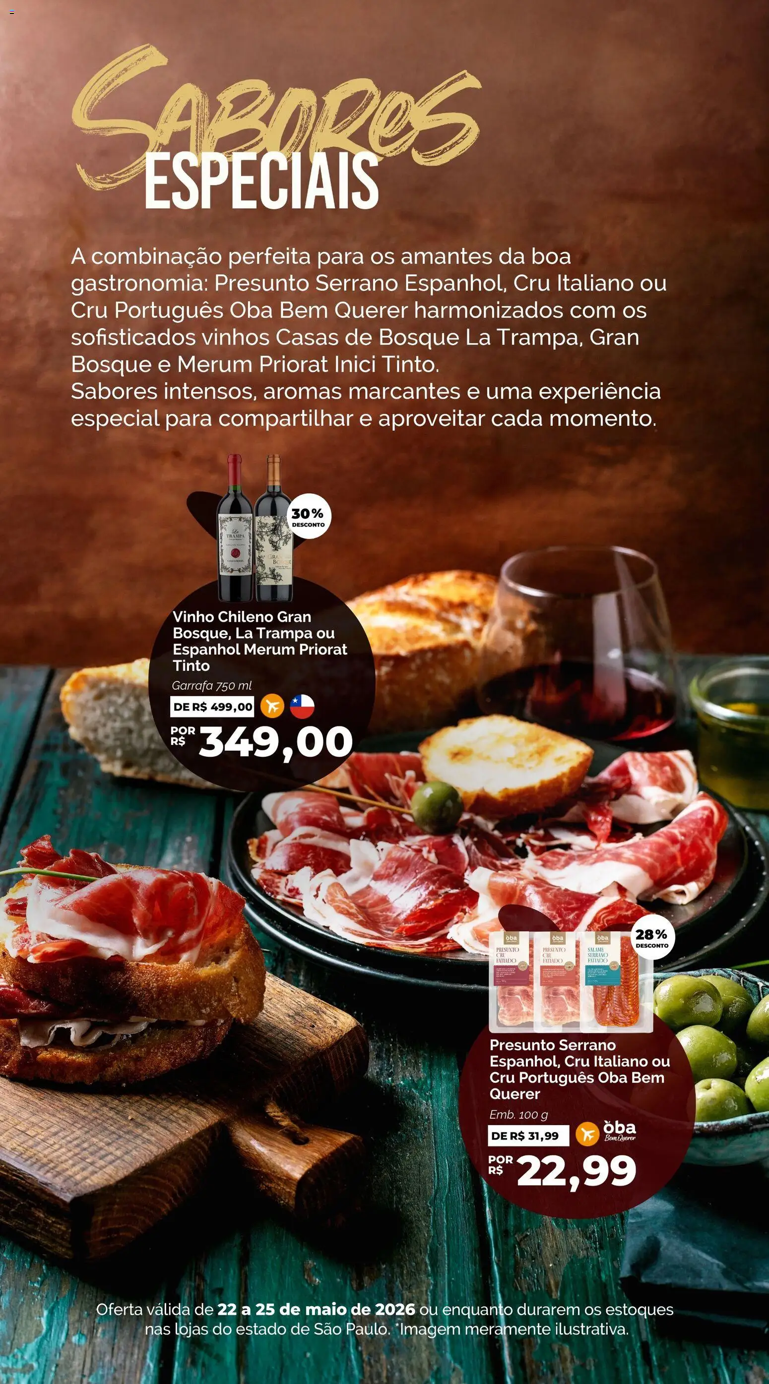 Oba Hortifruti Folheto - válido de 22.05.2026 | Página: 2 | Produtos: Maiô, Salame, Presunto, Vinho