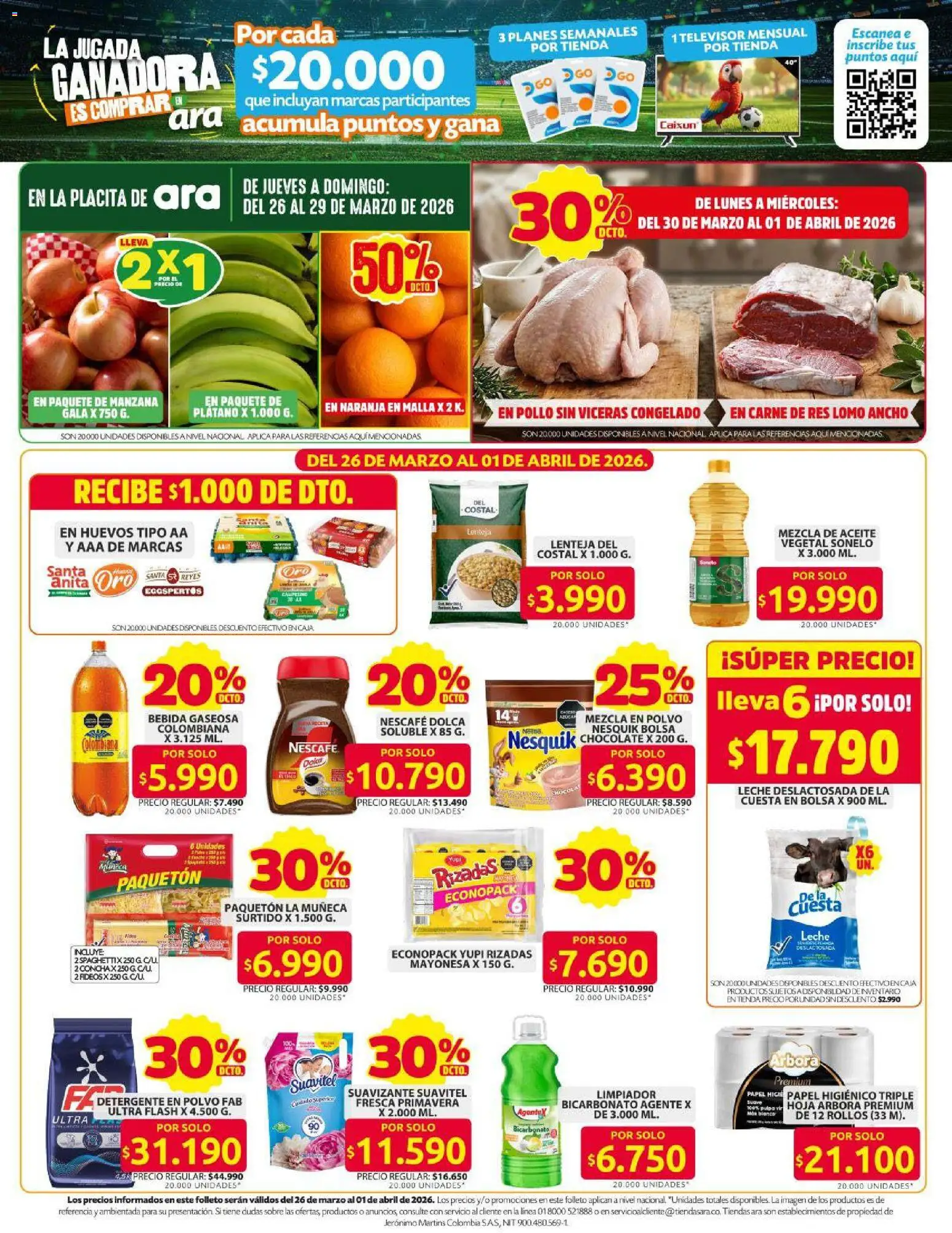 Ara revista - valida desde el 19.03.2026 | Página: 3 | Productos: Gaseosa, Azucar, Caja, Papel higiénico