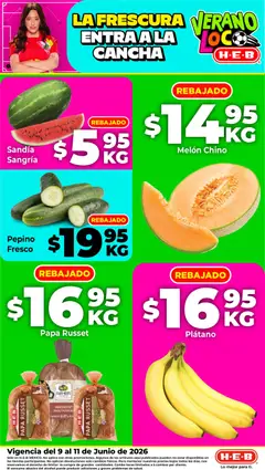 Vista previa de H-E-B folleto Fruta y venduras, nuevo folleto de la tienda, válido en México a partir del 09.06.2026