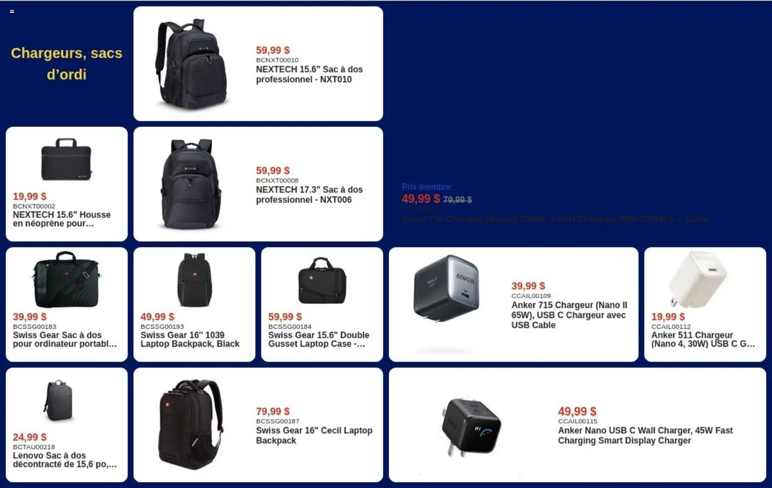 Canada Computers flyer valid from Sep 8, 2026 | Page: 9 | Products: Backpack, Cable, Case, Laptop