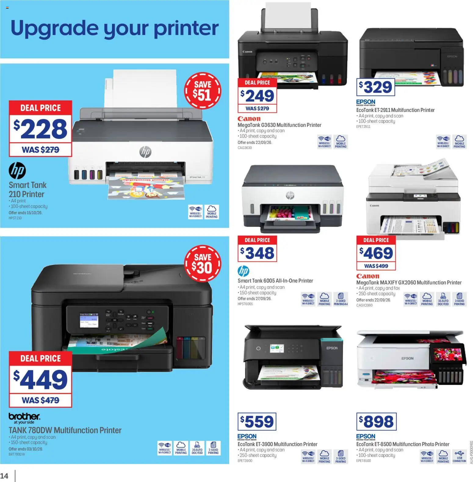 Officeworks catalogue - valid from 08/09/2026 | Page: 15 | Products: Printer, Fax, Mobile