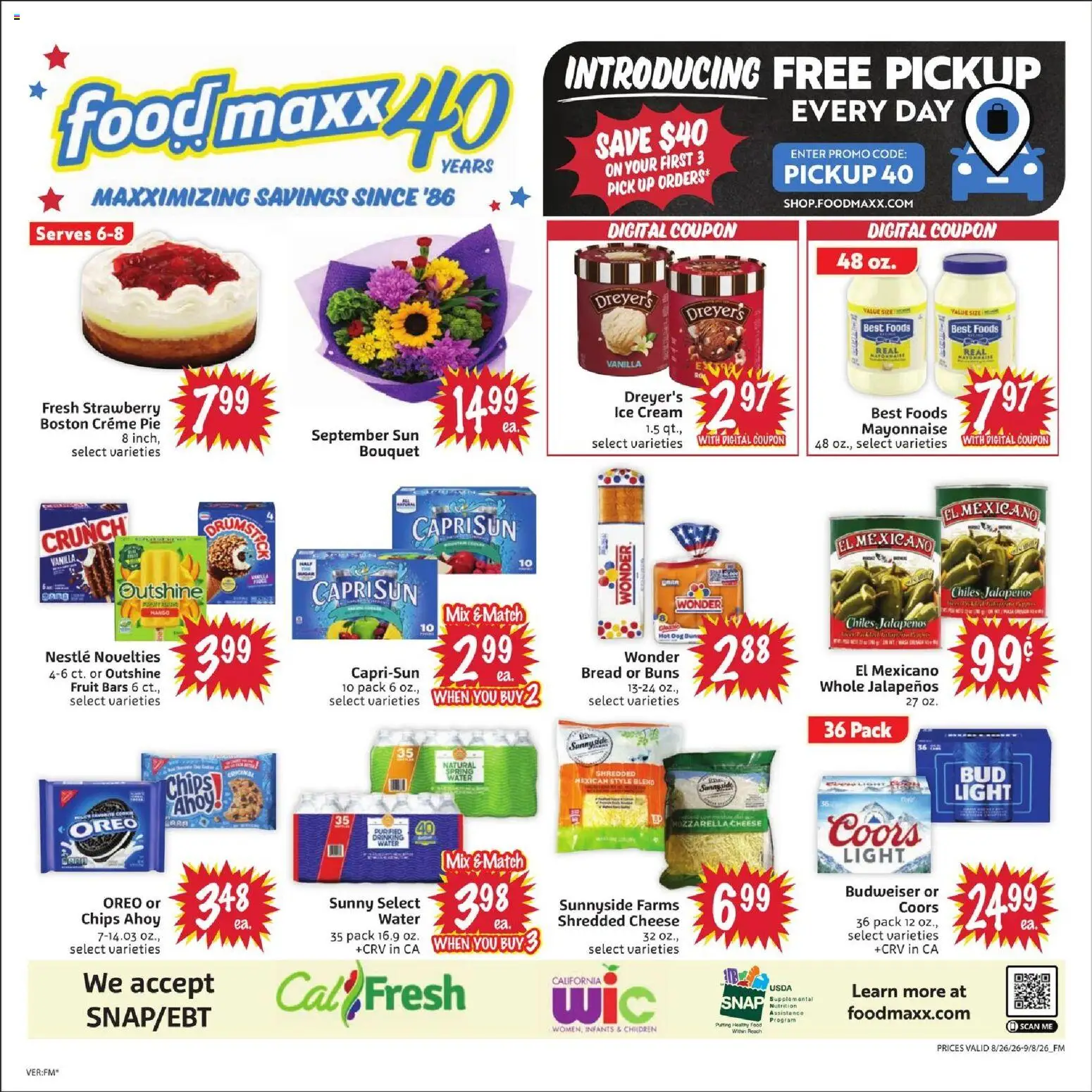 FoodMaxx Weekly Ad - NV - valid from 08/26/2026 | Page: 2 | Products: Cheese, Chips, Fruit, Vanilla