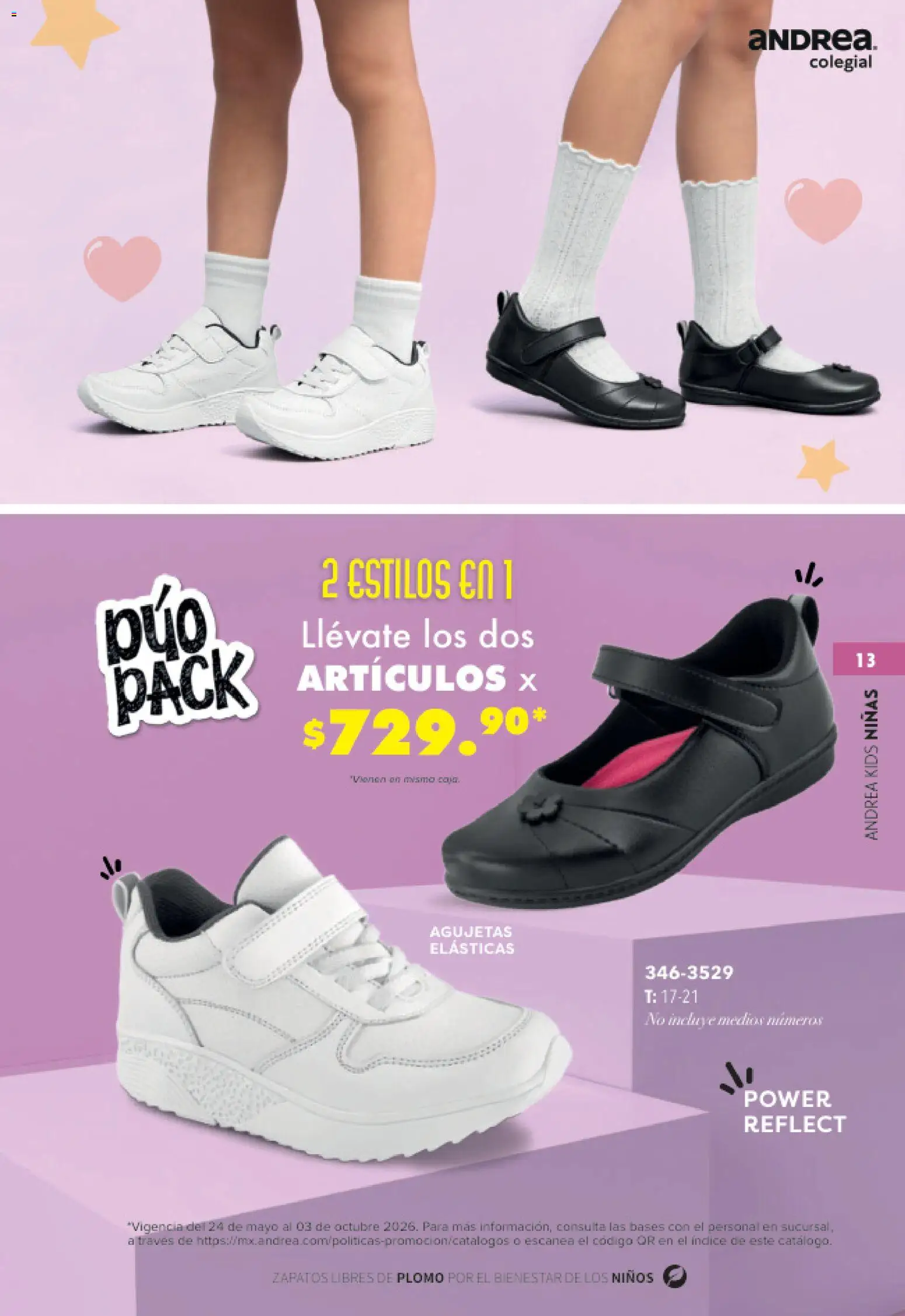Nuevas ofertas de Andrea válidas en toda la República Mexicana desde el 23/05/2026. ¡Encuentra las mejores ofertas en Andrea catálogo Colegial! | Página: 13 | Productos: Zapatos